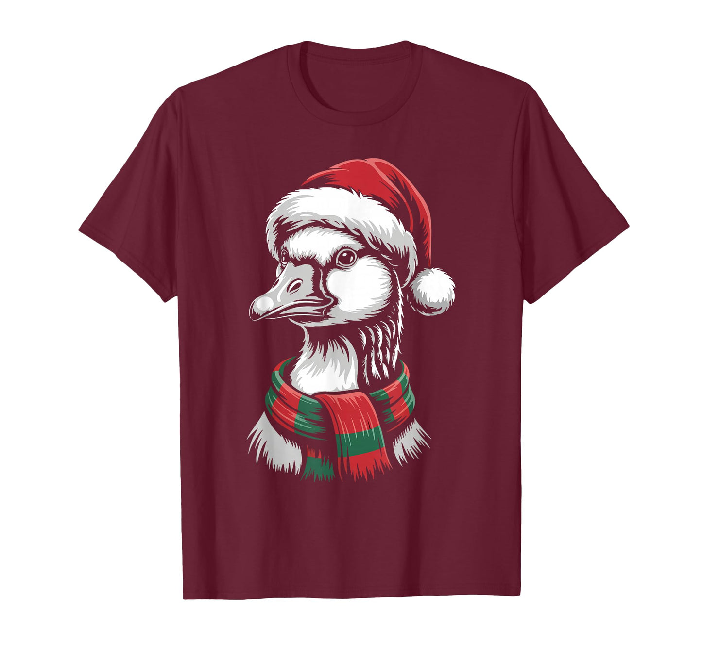 Goose Xmas Santa Hat Scarf Christmas Costume T-Shirt