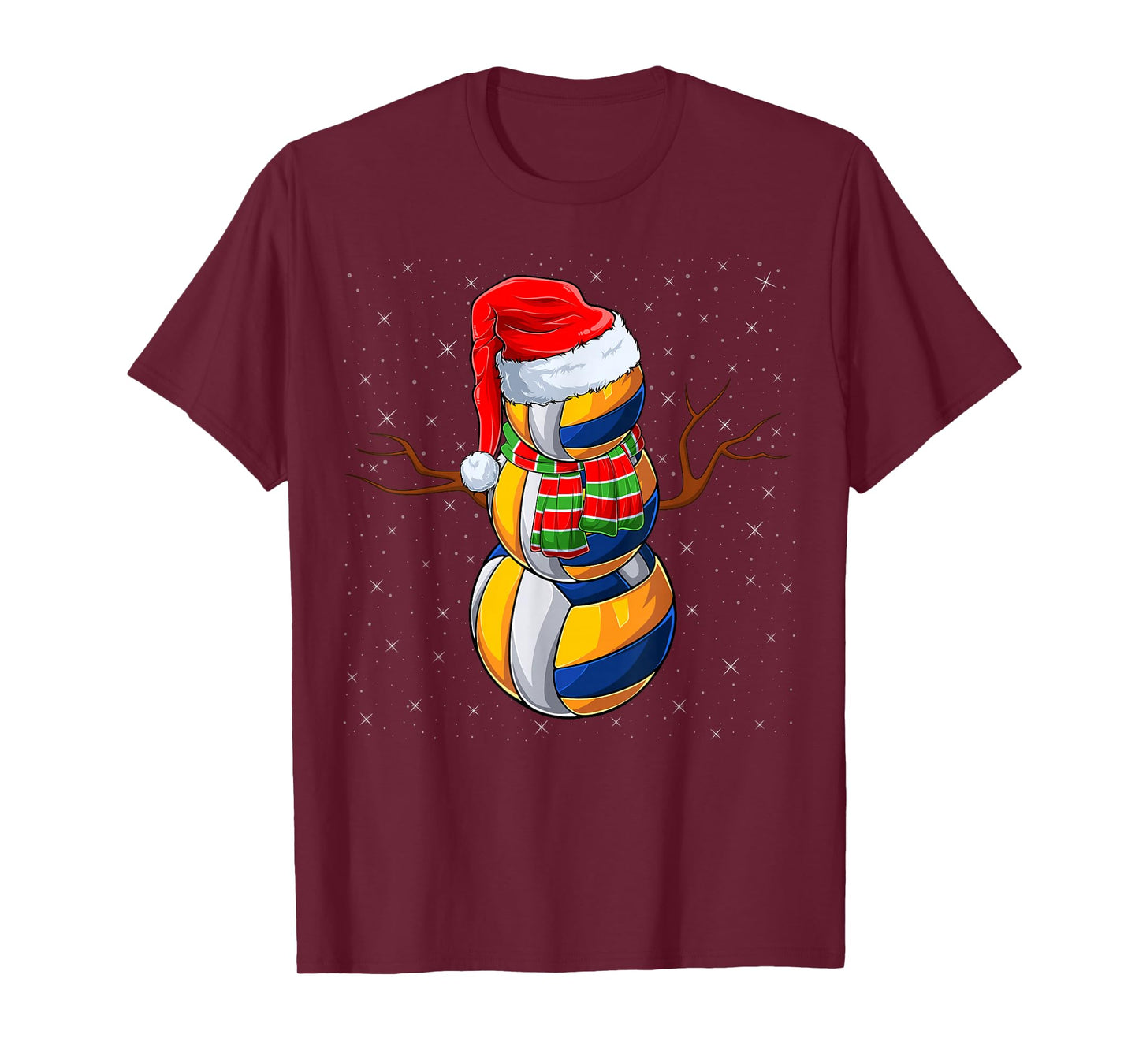 Volleyball Snowman Xmas Pajamas Santa Volleyball Christmas T-Shirt