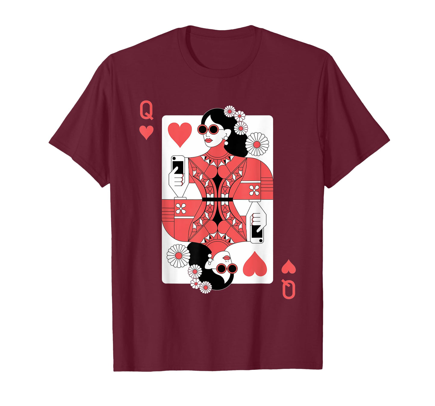 Modern Queen of Hearts Playing Card T-Shirt