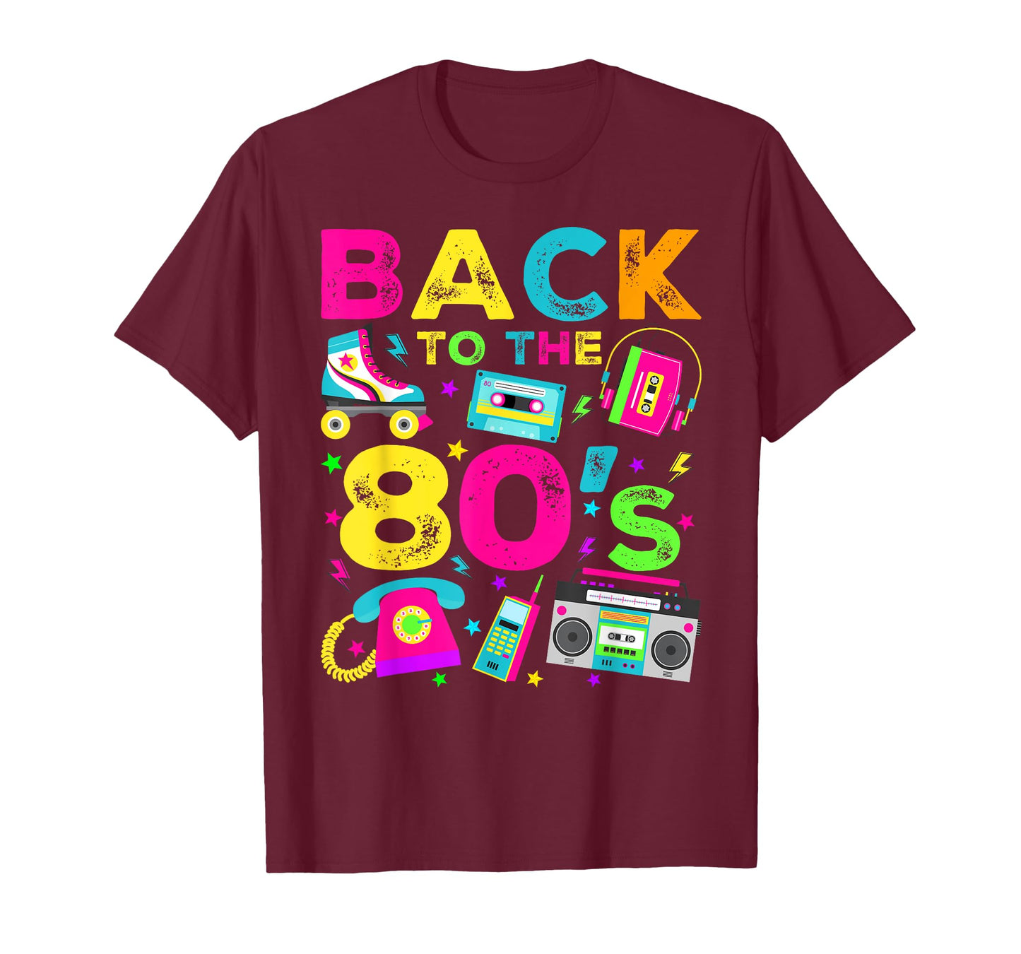Back To 80's 1980s Vintage Style Eighties Retro Party T-Shirt