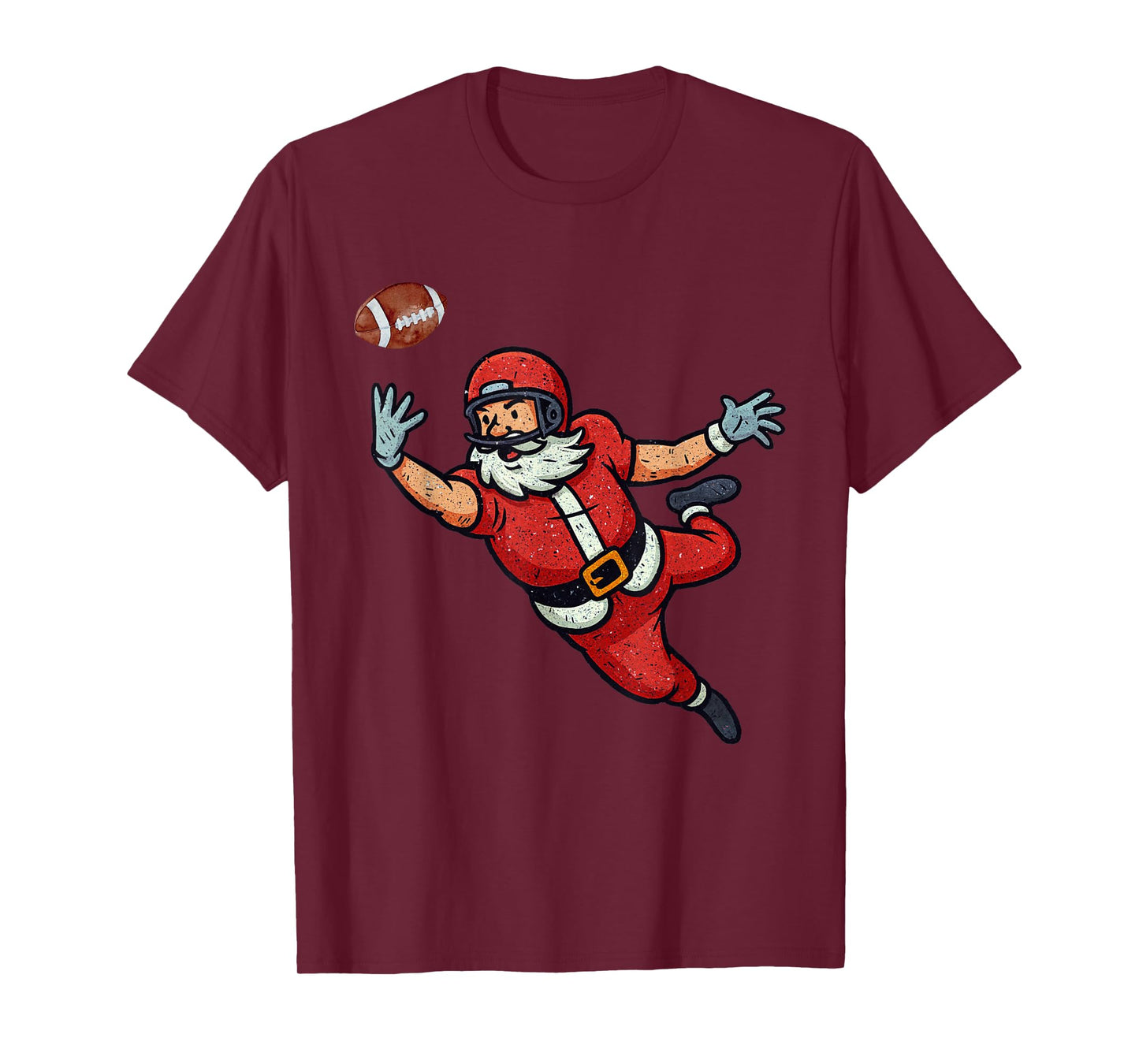 Santa Claus Playing American Football Xmas Holiday Christmas T-Shirt