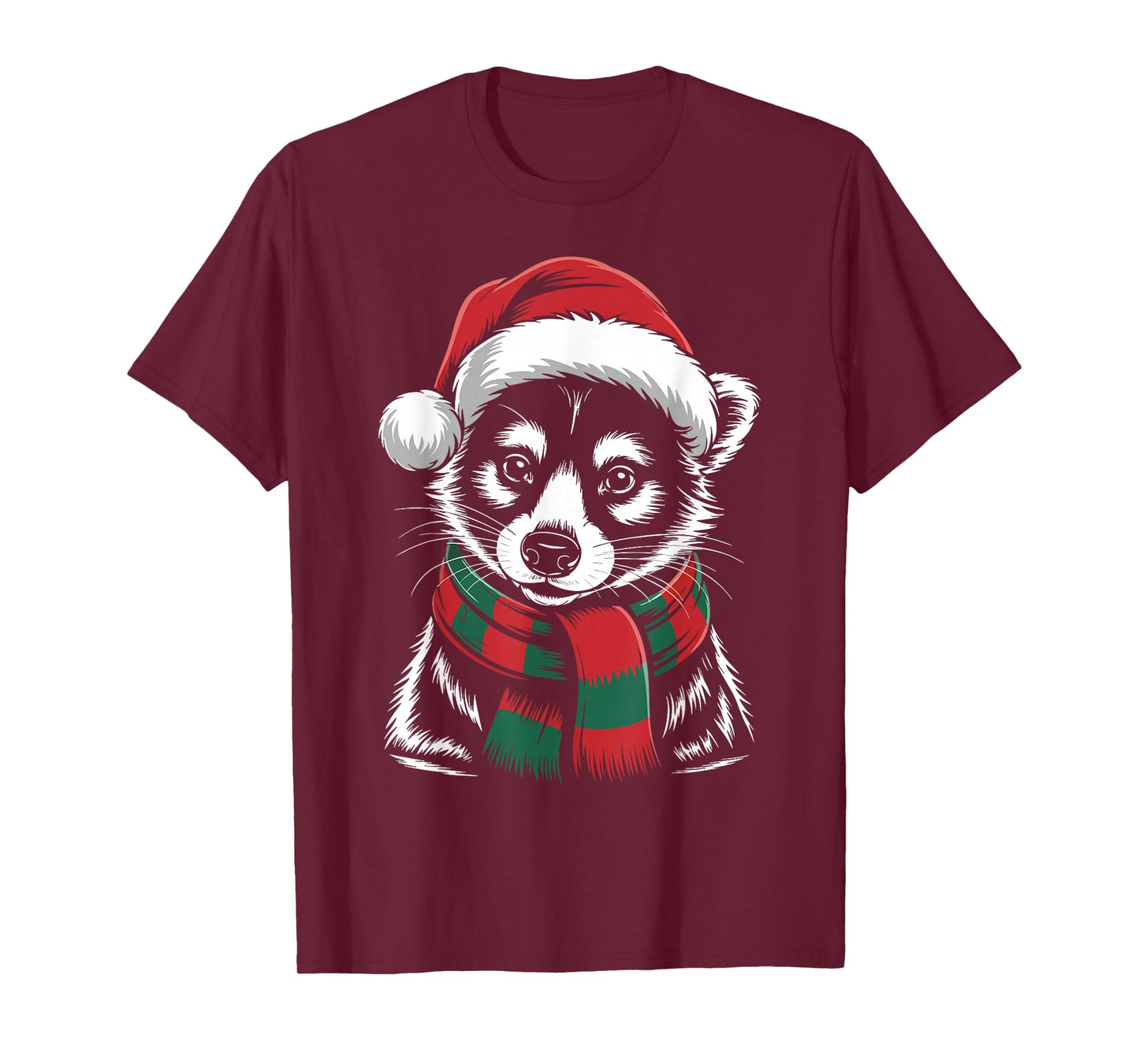 Coati Xmas Santa Hat Scarf Christmas Costume T-Shirt