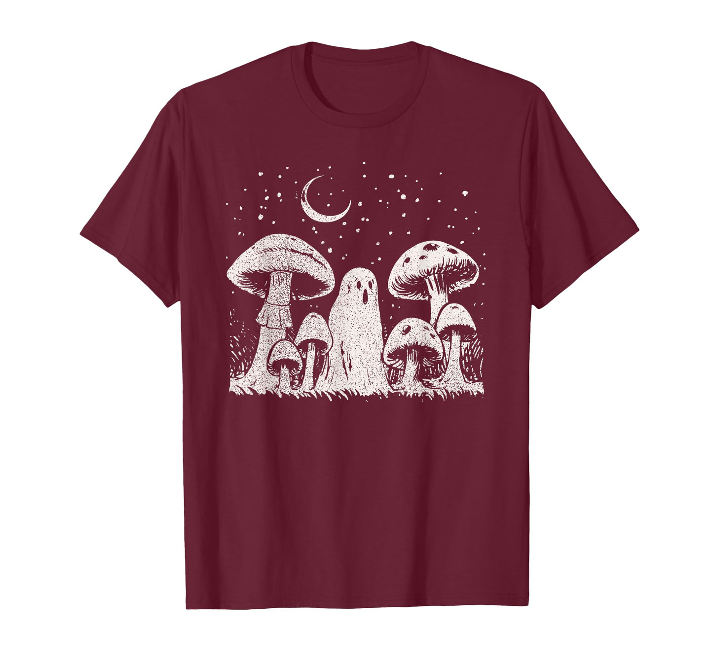 Halloween Mushroom Ghost Vintage Grunge 90 Aesthetic Graphic T-Shirt