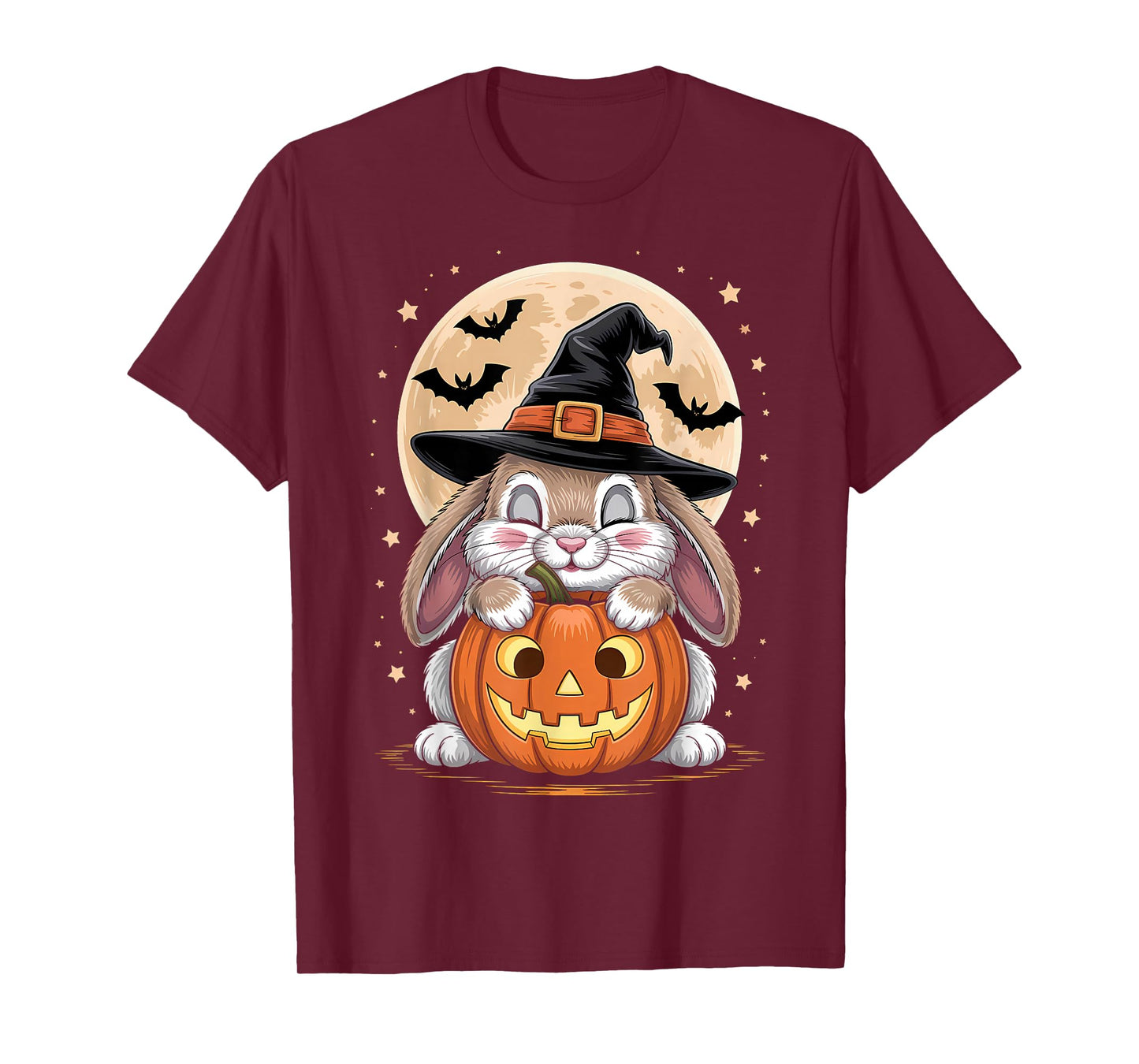 Halloween Bunny Witch Hat Pumpkin Spooky T-Shirt