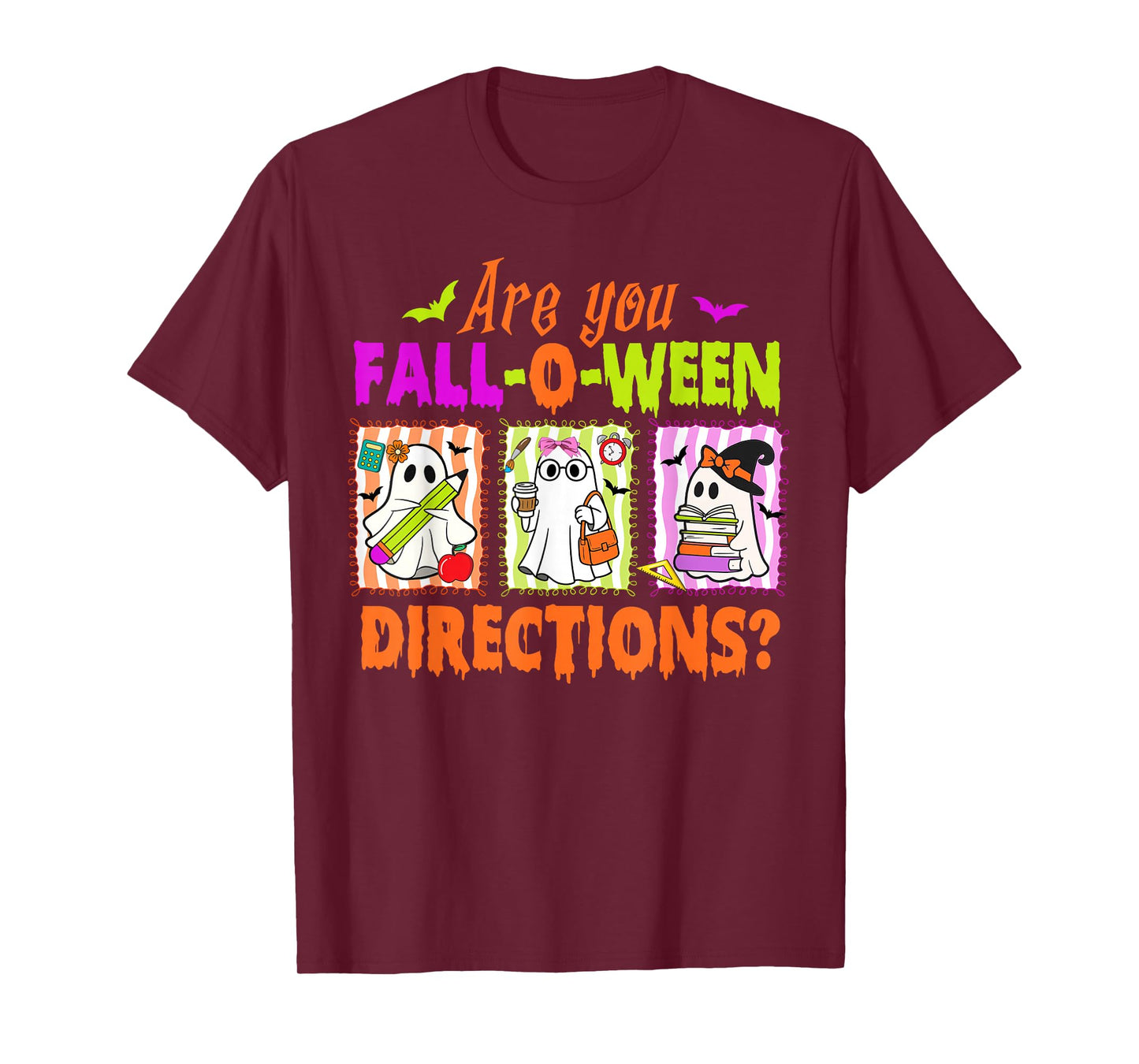 Teacher Halloween Spooky Boo are You Fall-o-ween Directions T-Shirt