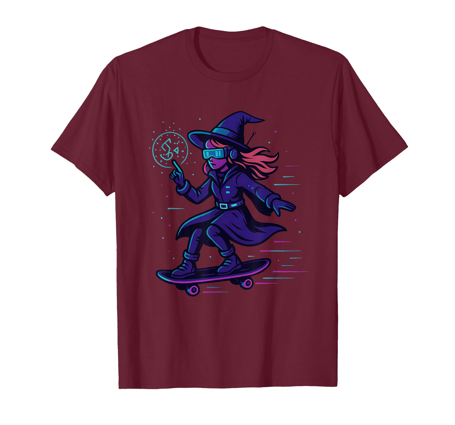 Cyber Witch on Skateboard T-Shirt