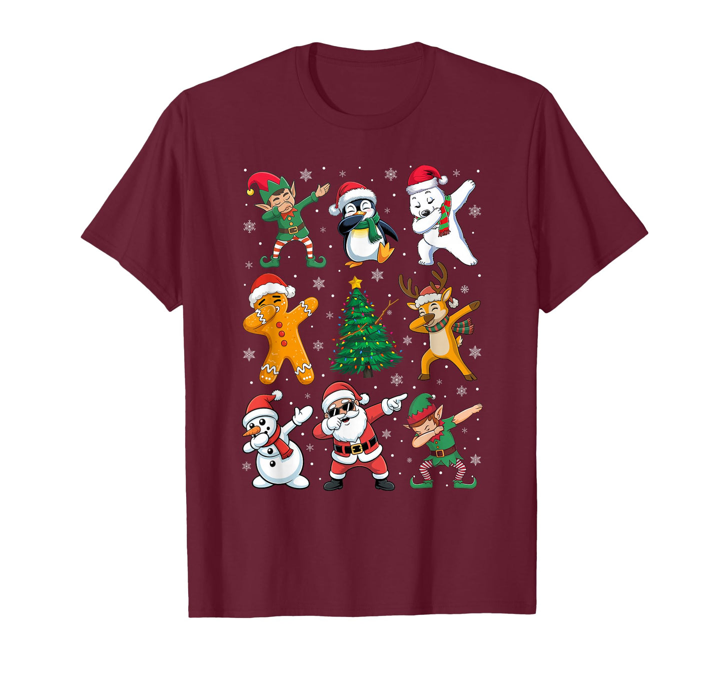 Christmas Squad Dabbing Santa Elf Family Matching Pajamas T-Shirt