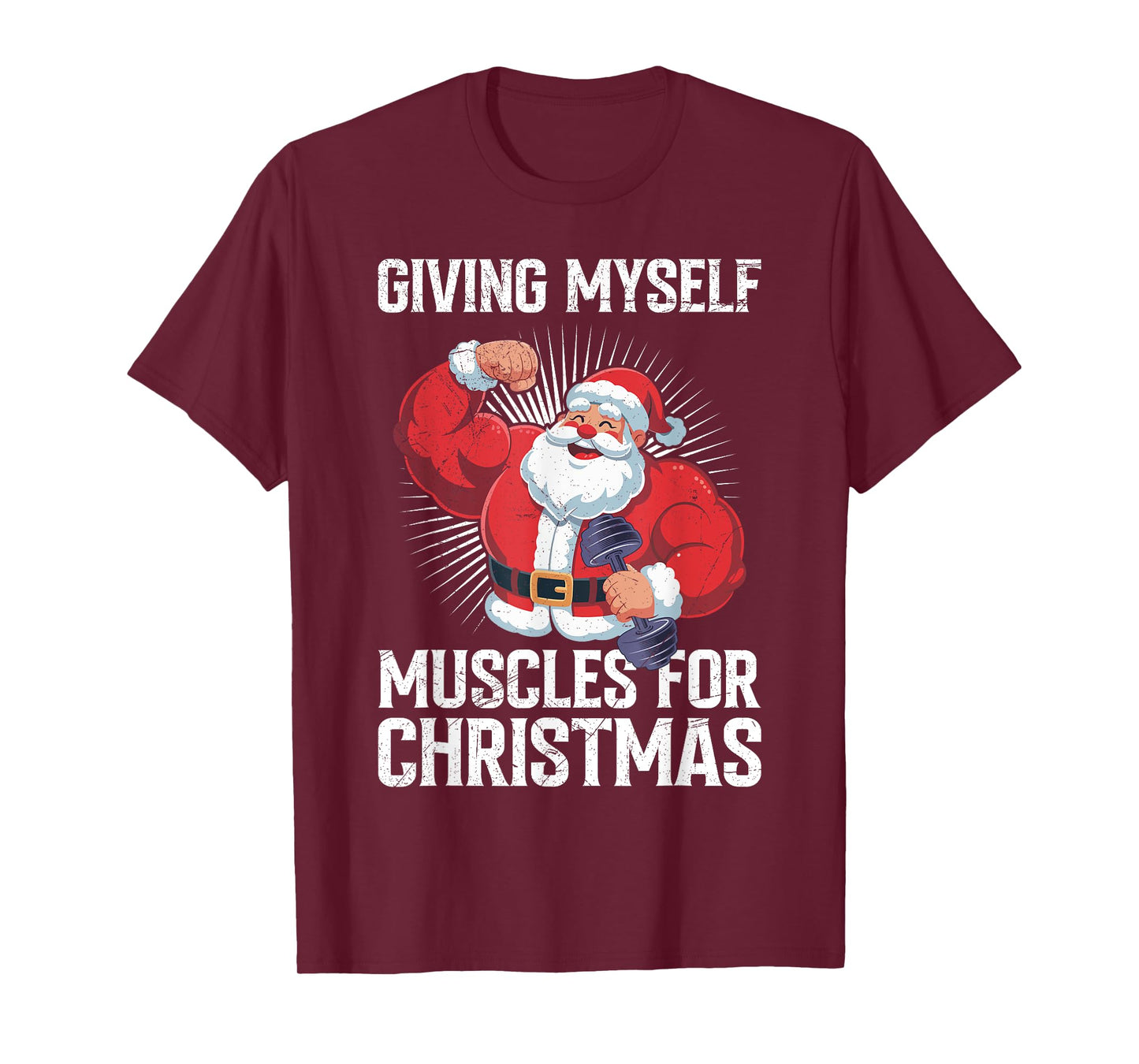 Santa Claus Giving Myself Muscles for Christmas T-Shirt