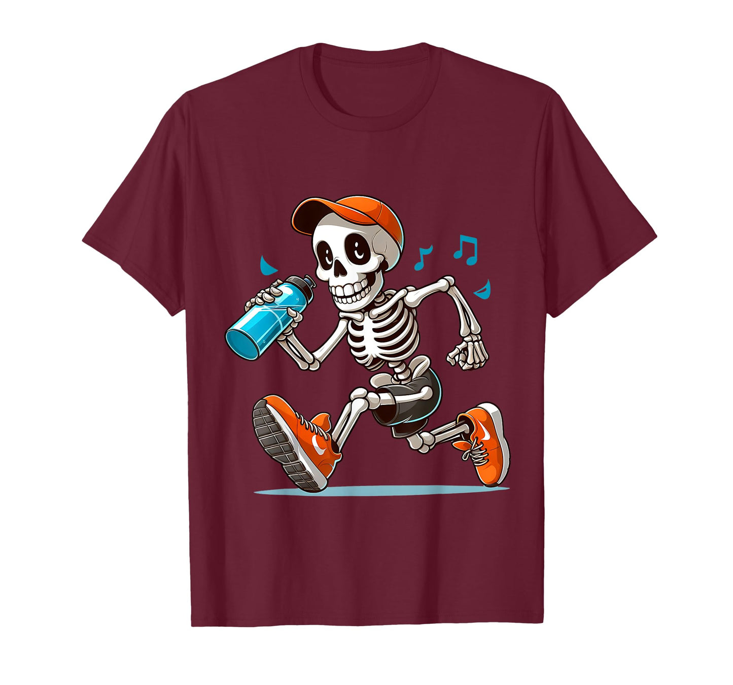 Running Skeleton Halloween Costume Spooky Runners Lover T-Shirt