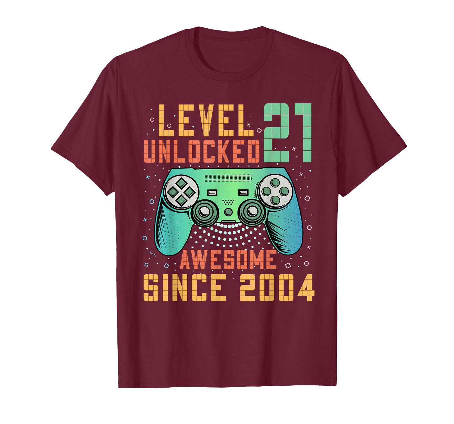 Level 21 Unlocked 21st Birthday 21 Year Old Man Gifts Gaming T-Shirt