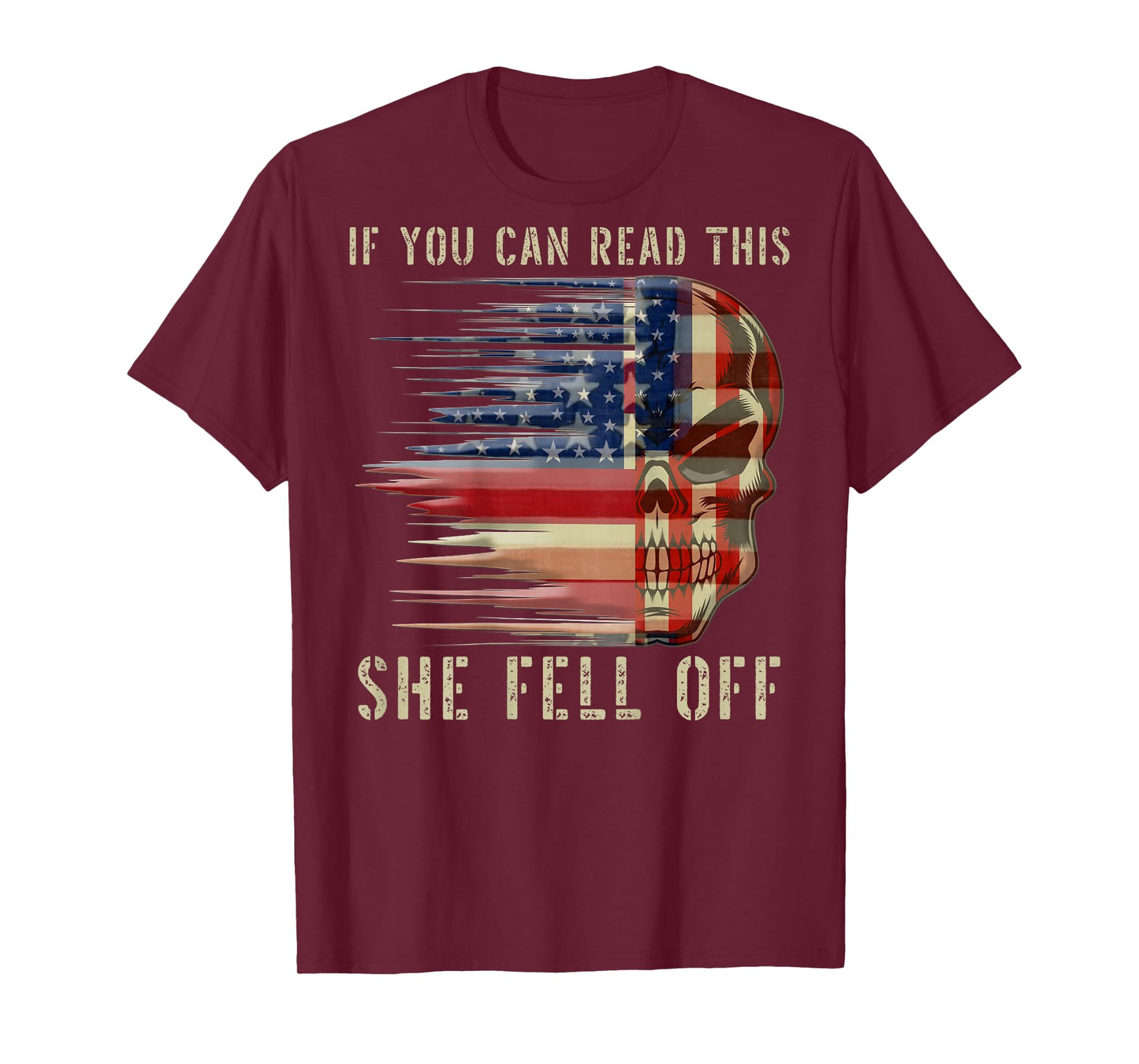 Mens Funny If You Can Read This She Fell Off Biker Motorcycle T-Shirt
