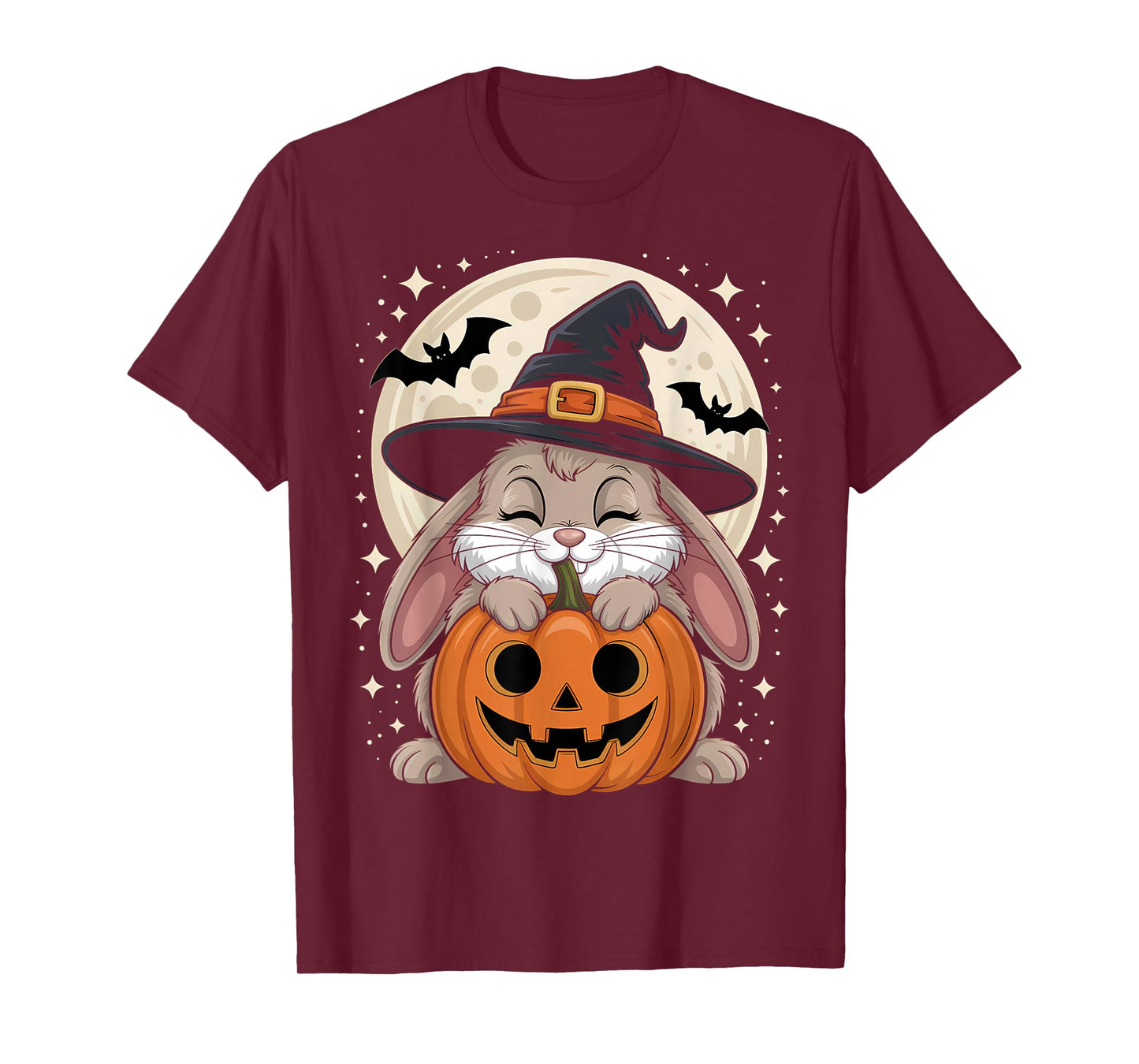 Halloween Bunny Witch Hat Pumpkin Spooky T-Shirt