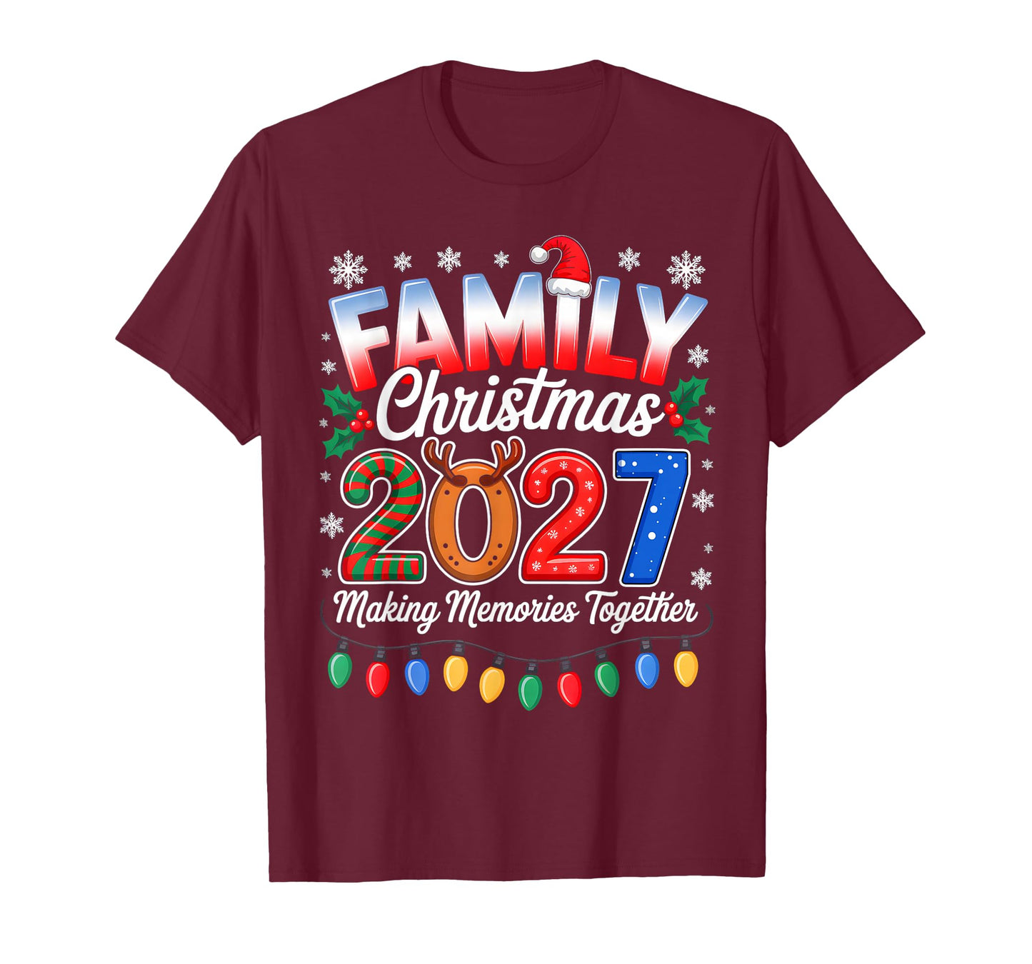 Family Christmas 2027 Matching Family Xmas Squad Santa 2027 T-Shirt