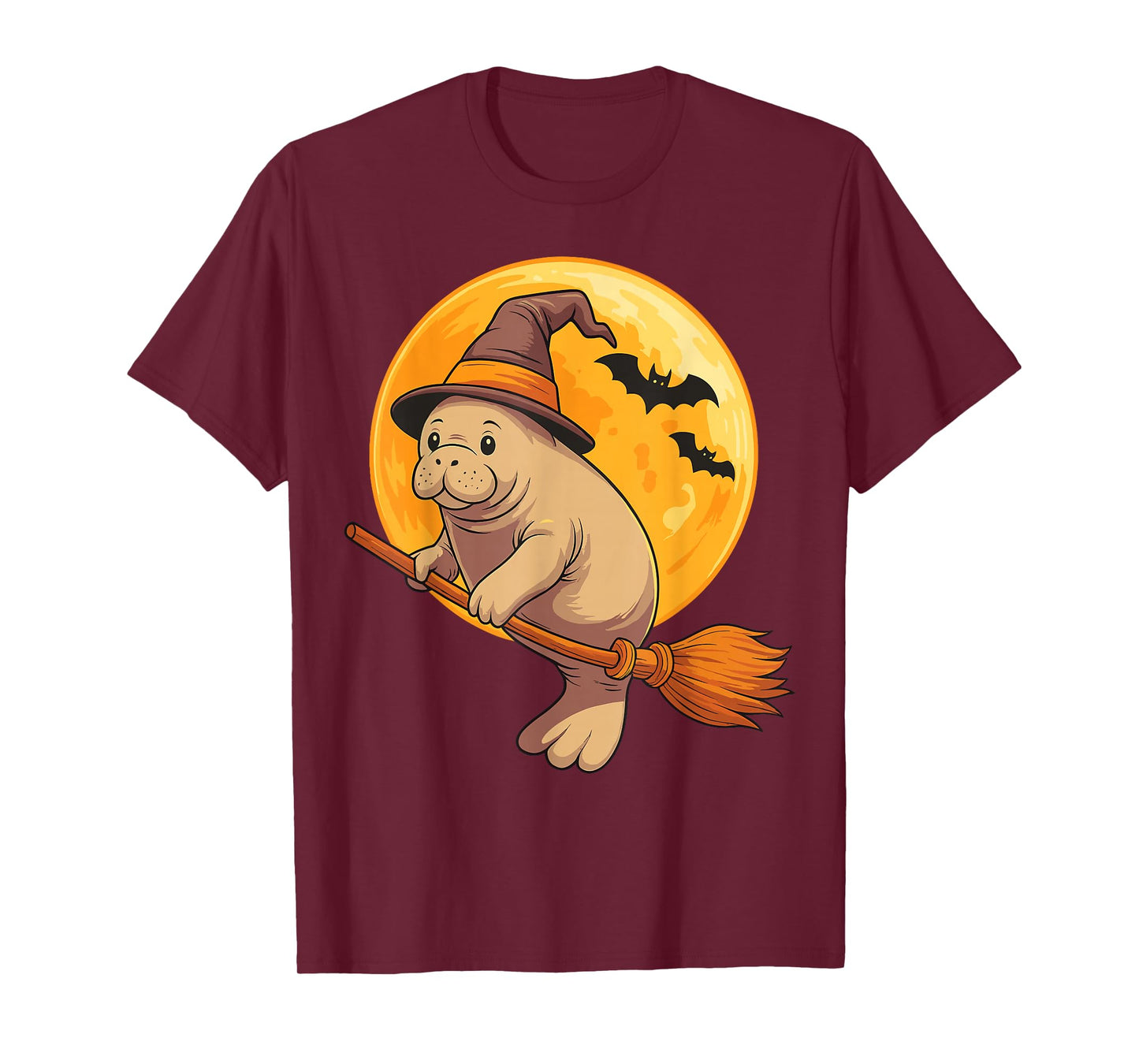 Manatee Witch Hat Pumpkin Halloween Costume Men Women Kids T-Shirt
