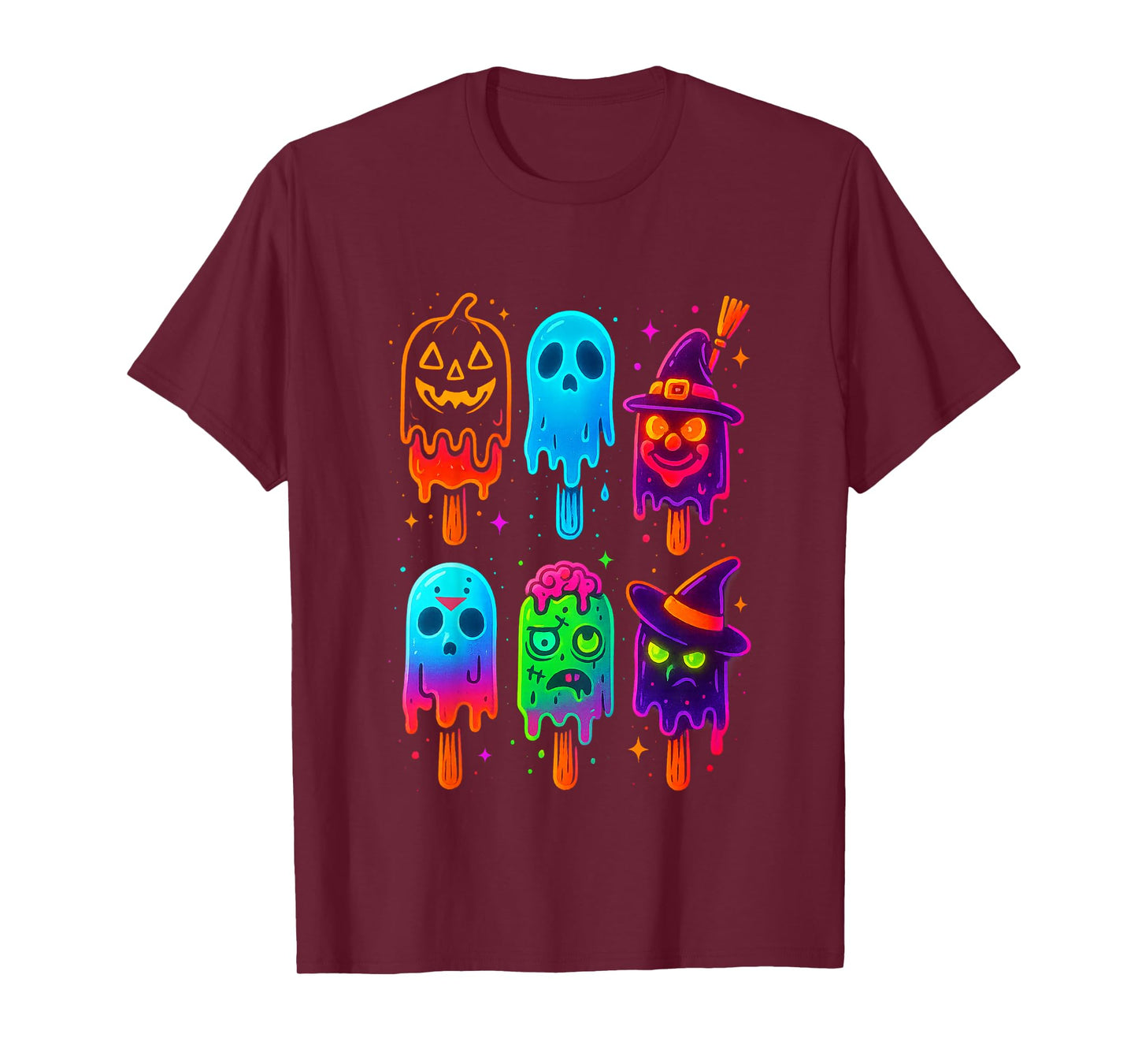 Funny Horror Ice Cream Pops Summerween Halloween Glow Youth T-Shirt