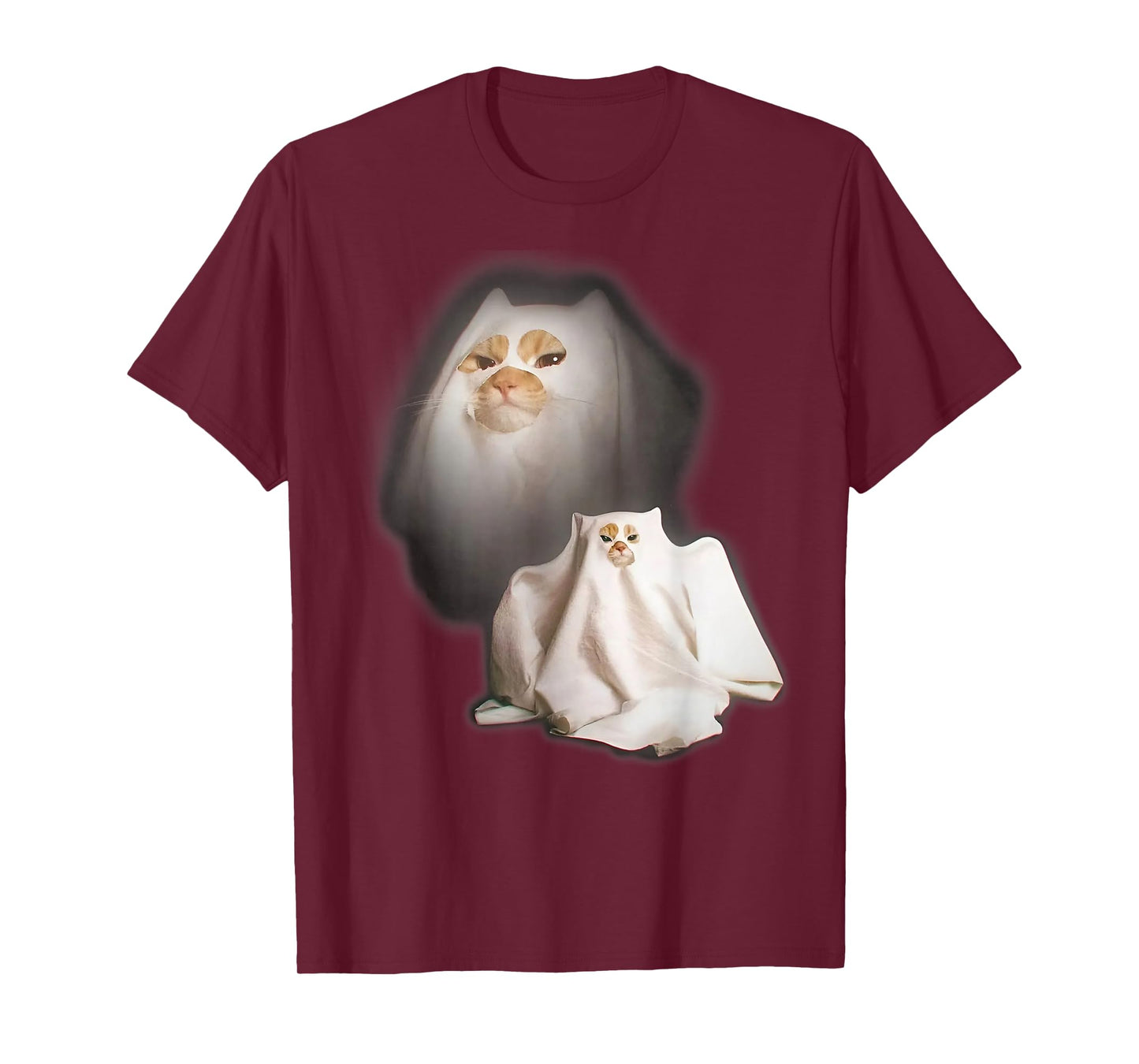 Ghost Cat Meme Funny Halloween Men Women Kids T-Shirt