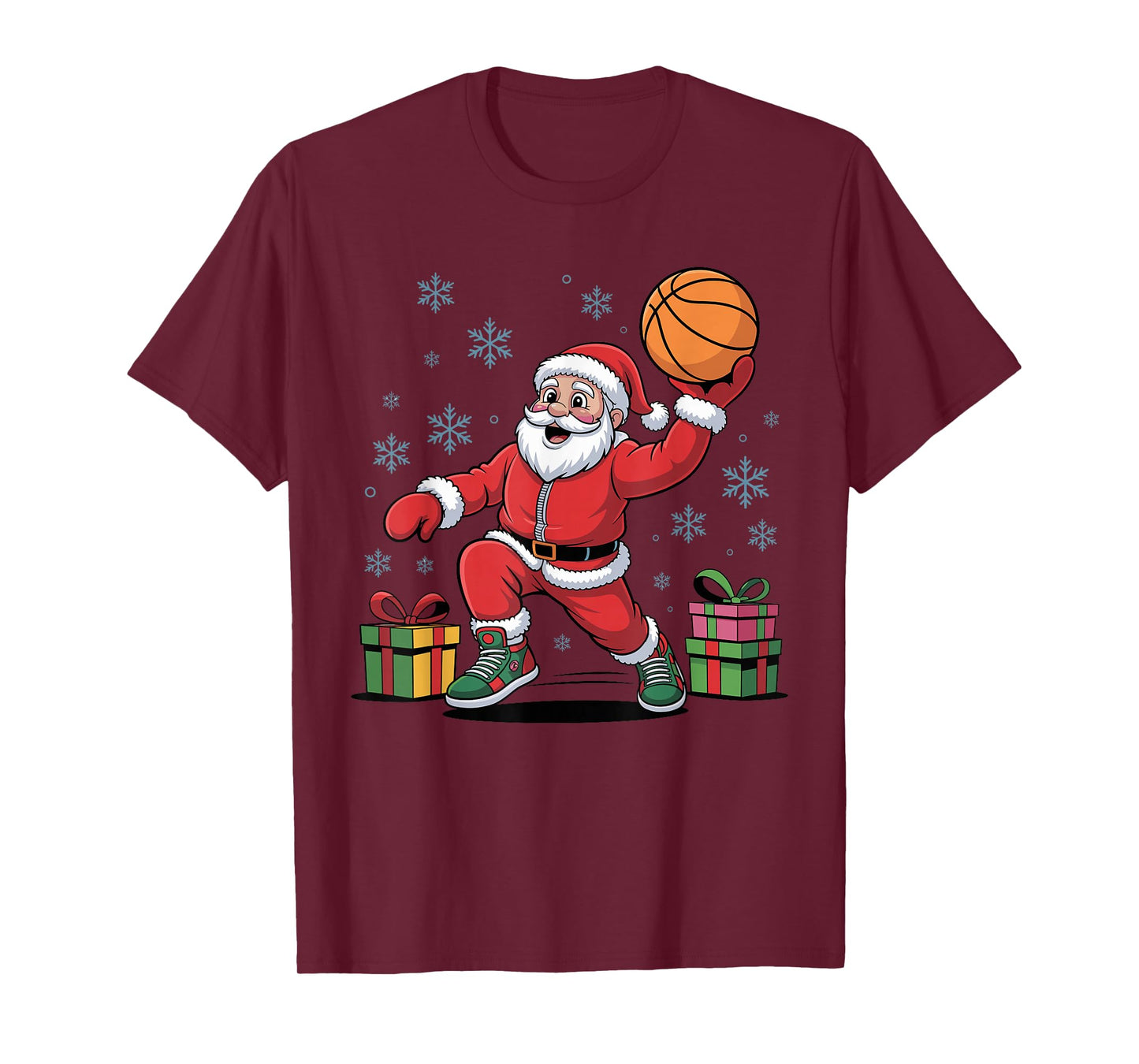 Funny Santa Playing Basketball Holiday Christmas Xmas Pajama T-Shirt