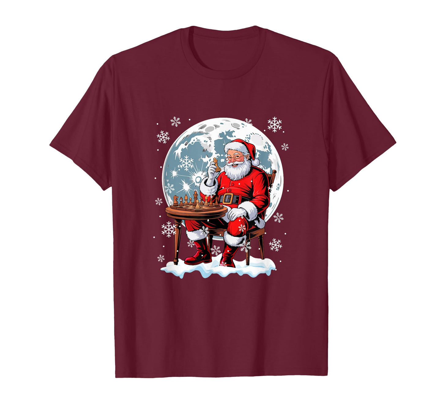 Santa Christmas Costume Playing Chess Player Lover Kids T-Shirt