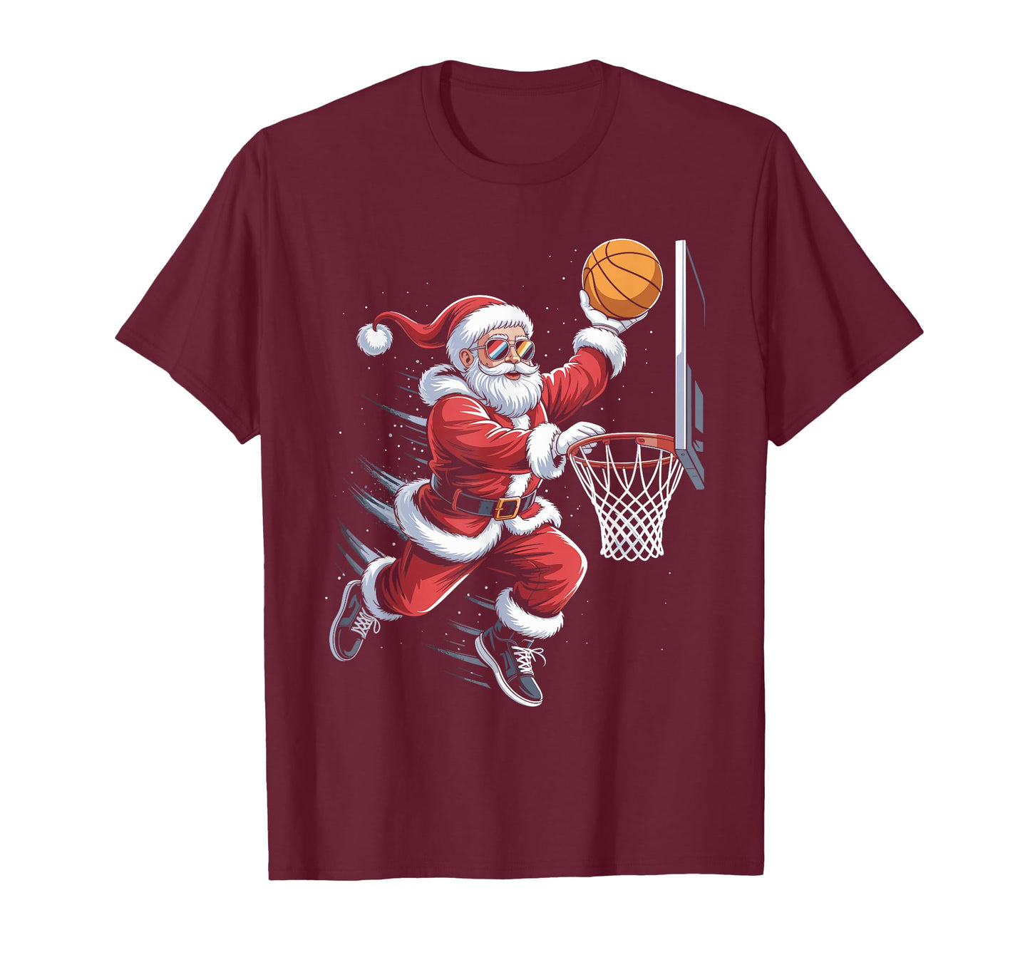 Funny Santa Claus Basketball Player Christmas for Kids Men T-Shirt