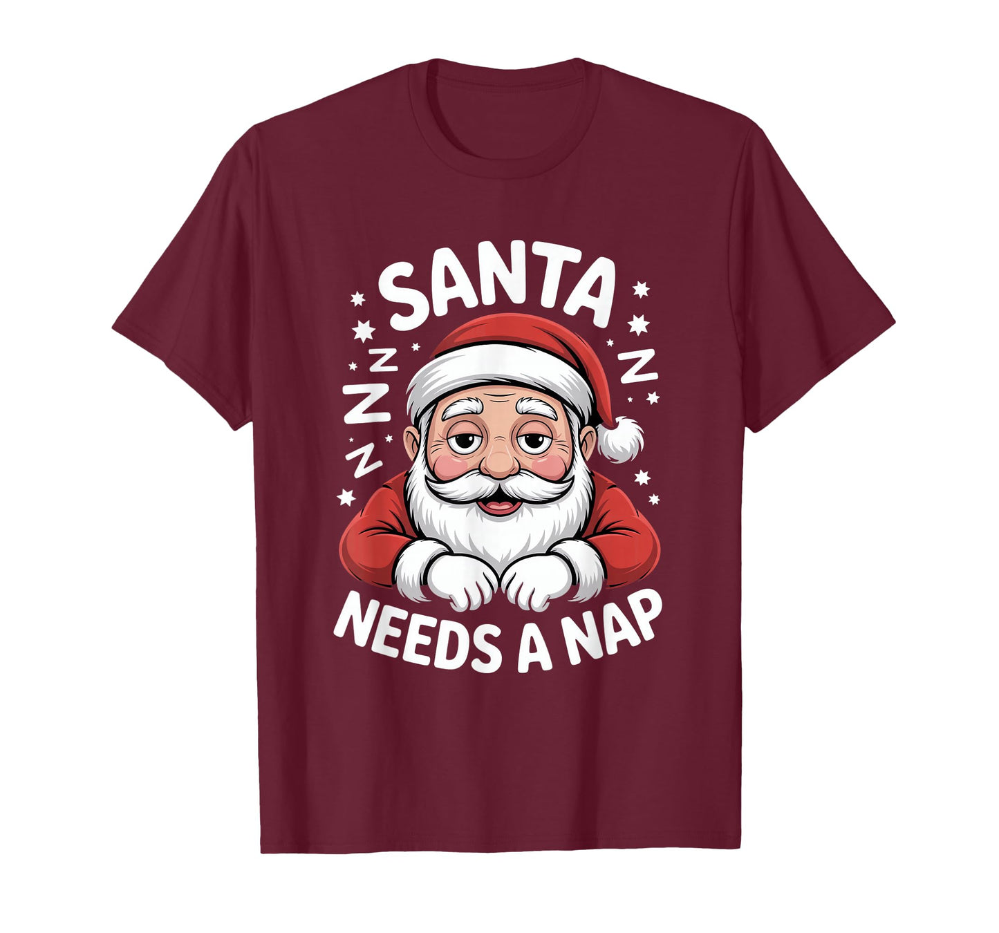 Santa Needs A Nap Funny Christmas Holiday Humor T-Shirt