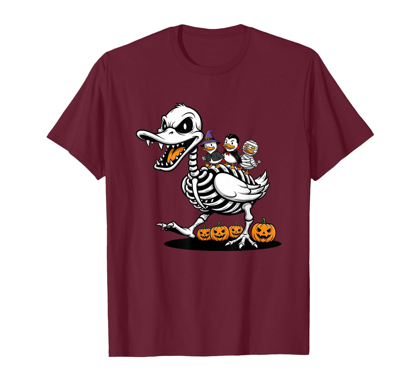 Funny Duck Skeleton Mummy Witch Halloween Kids Mens Womens T-Shirt