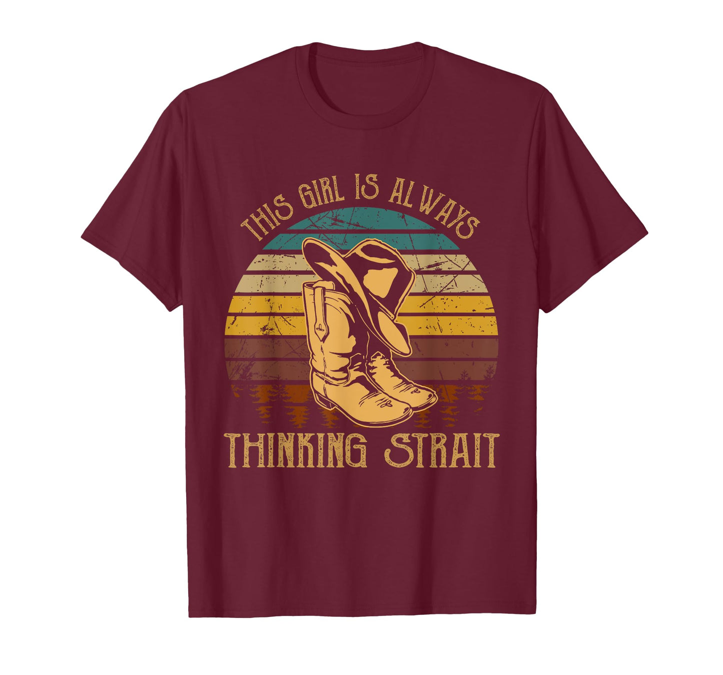 This Girl Is Always Thinking Strait Tees Cowboys Music Lover T-Shirt