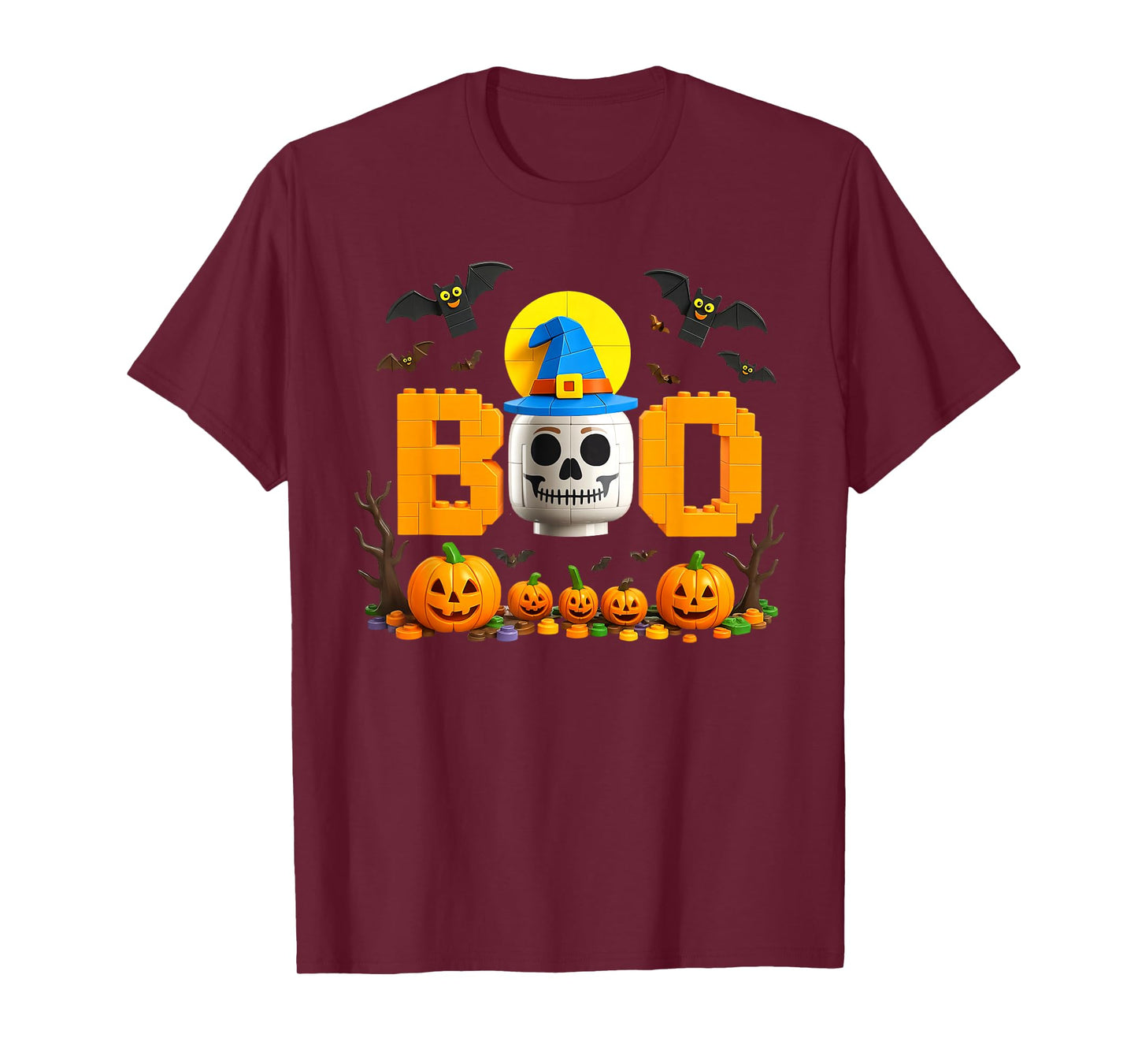 Halloween Master Builder Brick Boo Costume Building Bricks T-Shirt