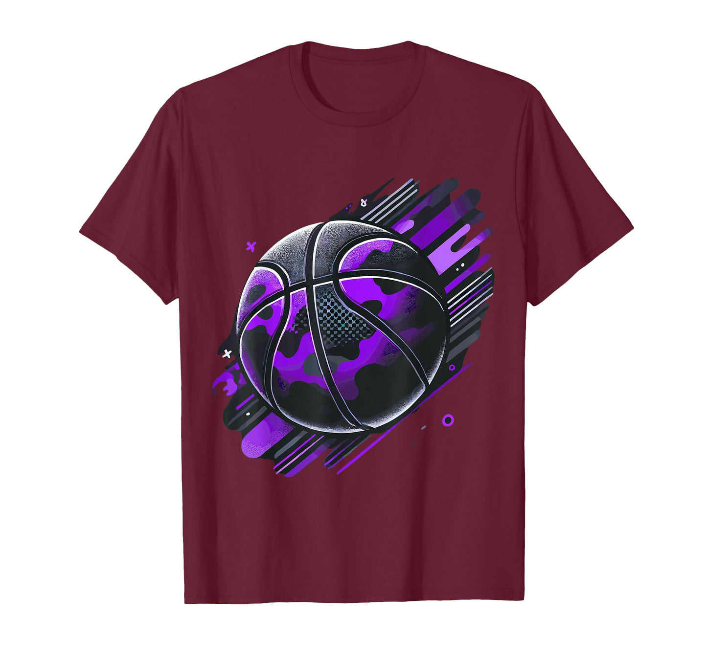 Magical and Funny Basketball Gifts Purple Camouflage T-Shirt