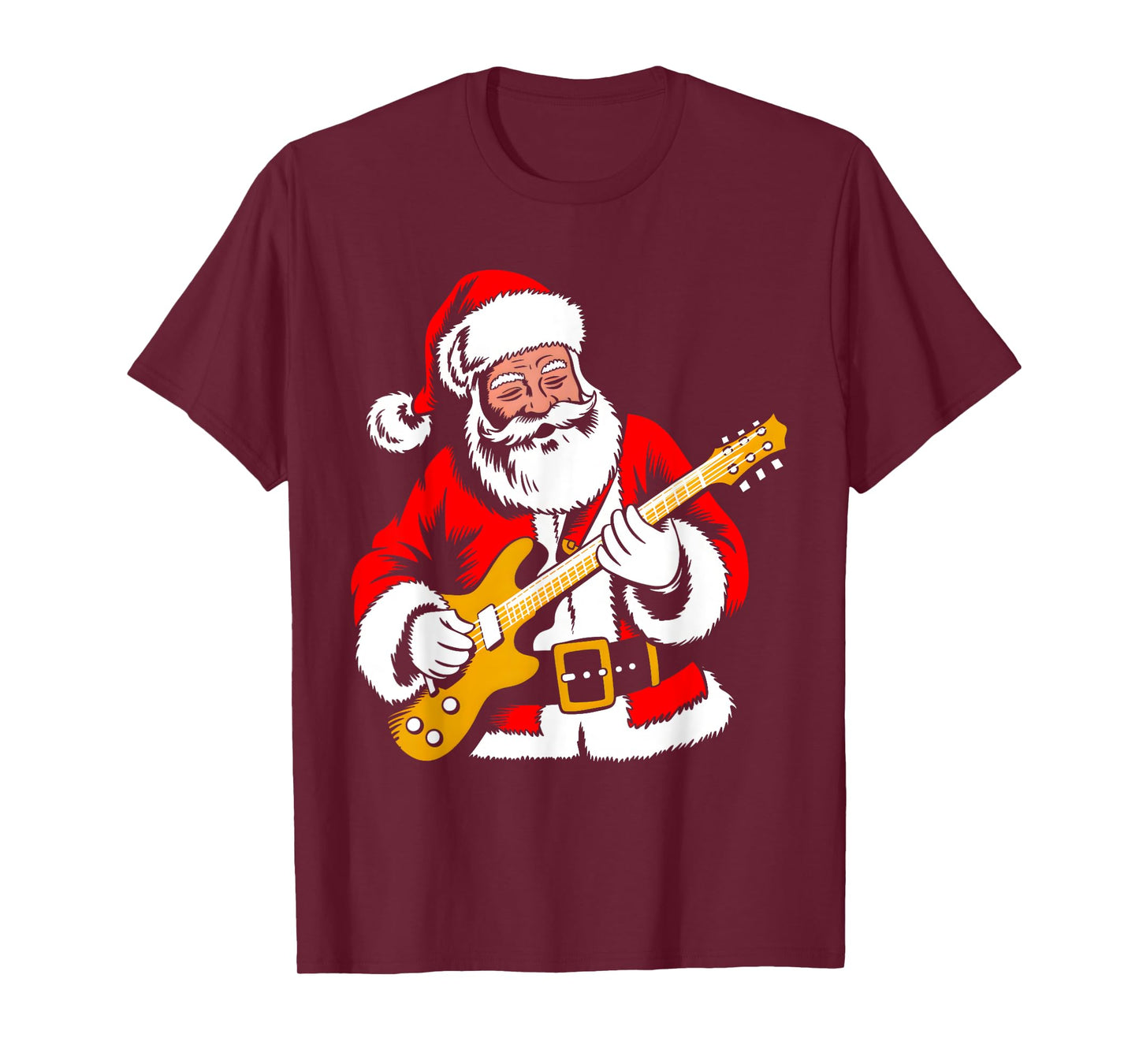 Santa Playing Guitar Rock Xmas Vibes Funny Christmas Pajama T-Shirt