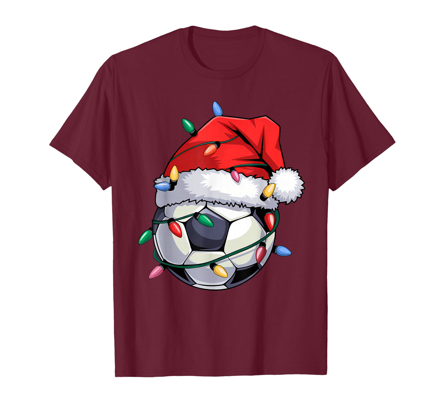 Soccer Xmas Santa Soccer Lover Christmas Men Boys Girls Kids T-Shirt