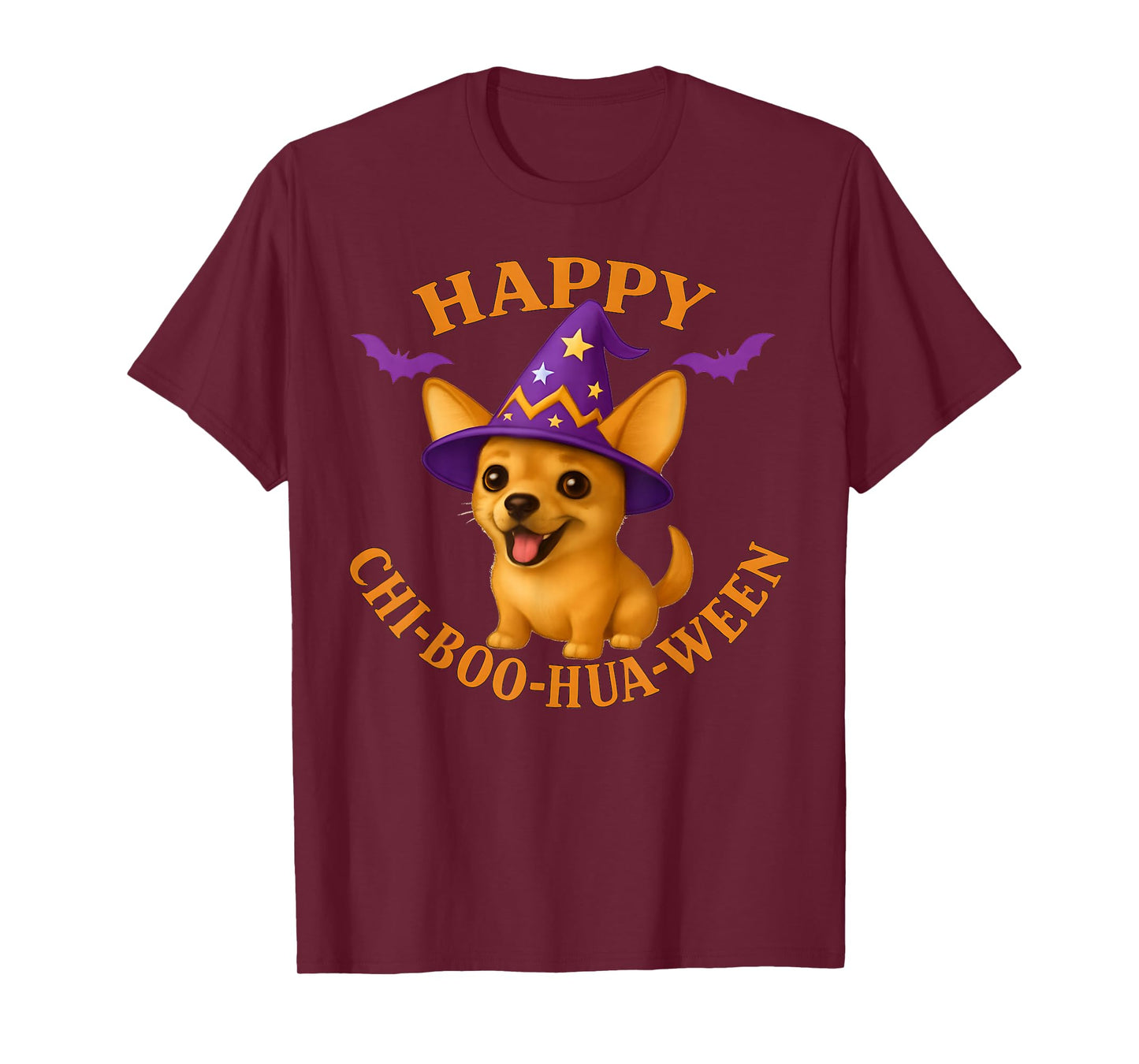 Happy Chi-Boo-Hua-Ween Chihuahua Halloween Dog Design T-Shirt