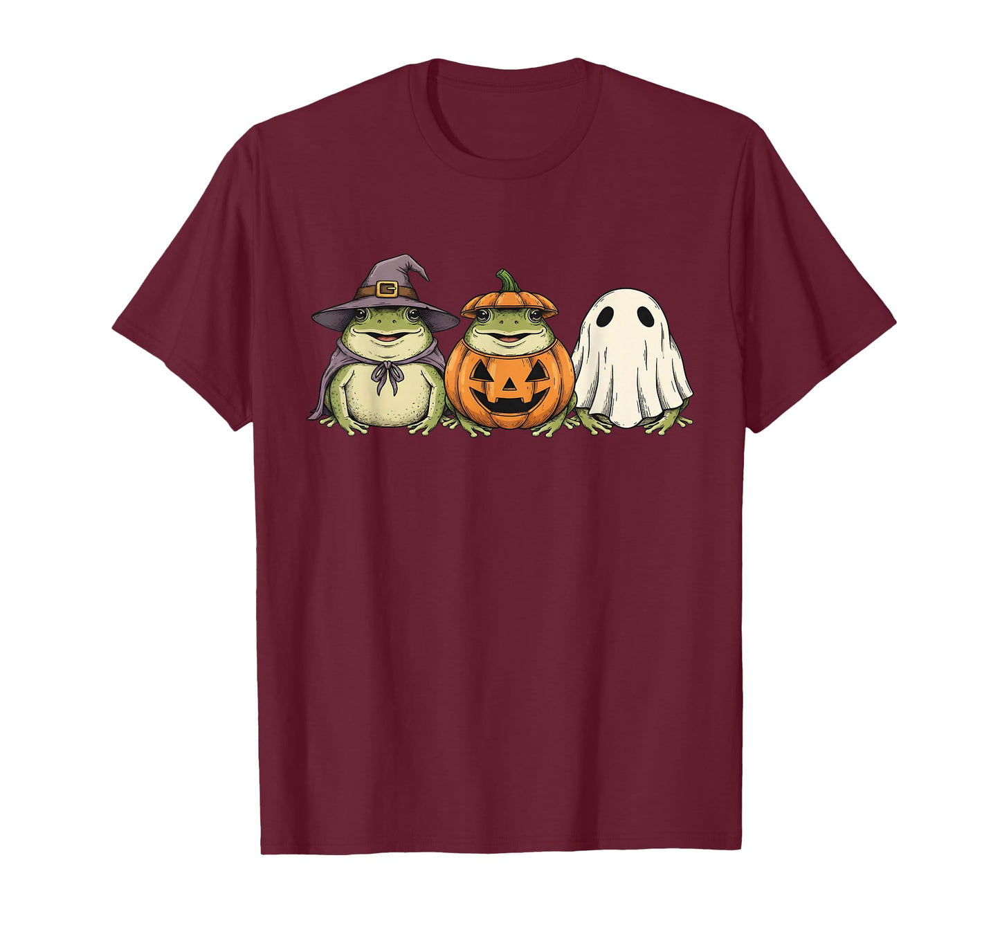 Spooky Ghost Desert Rain Frog Lover Pumpkin Halloween T-Shirt
