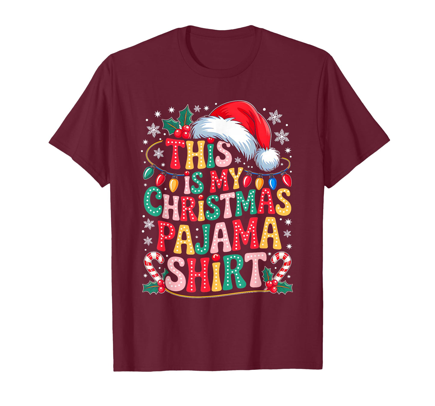 Groovy This is My Christmas Pajama Shirt Funny Xmas Family T-Shirt