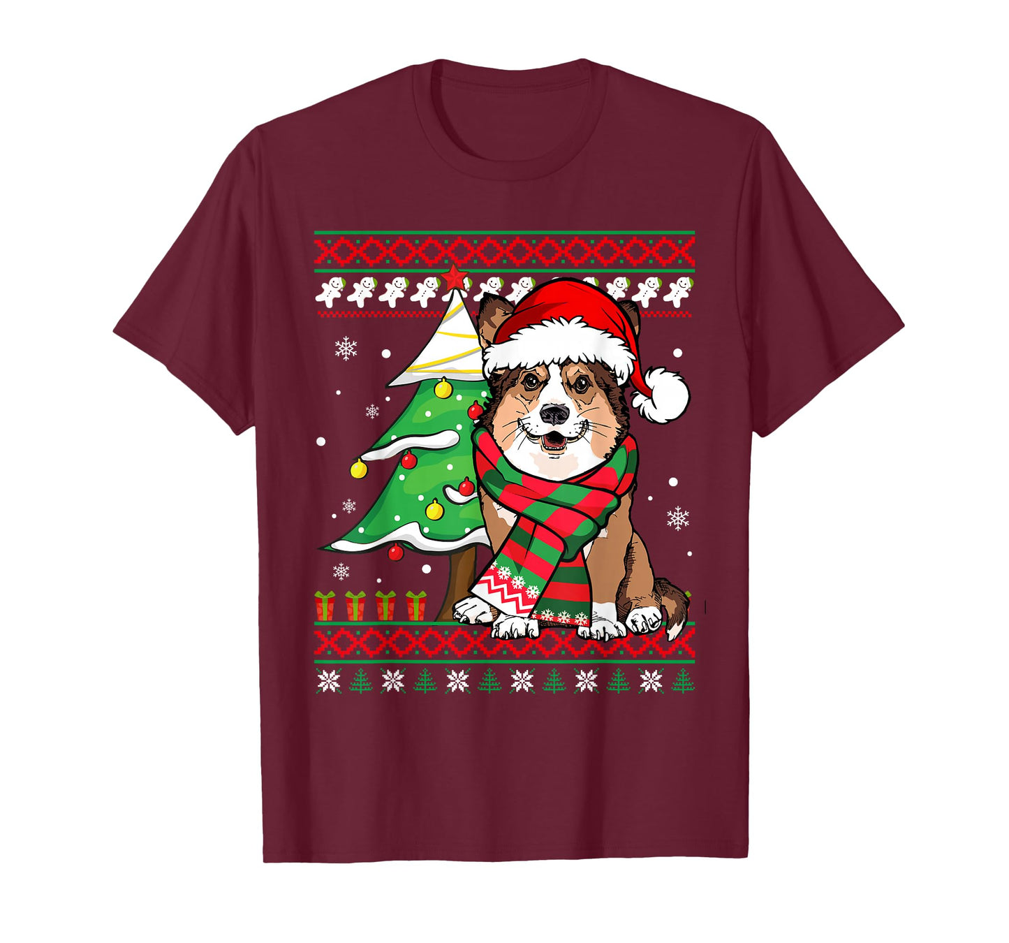Funny Corgi Christmas Santa Ugly Sweater Corgi Dog Lover T-Shirt