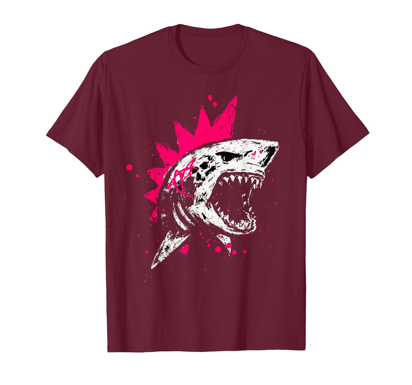 shark punk jaw sharks lover skull rock vintage T-Shirt