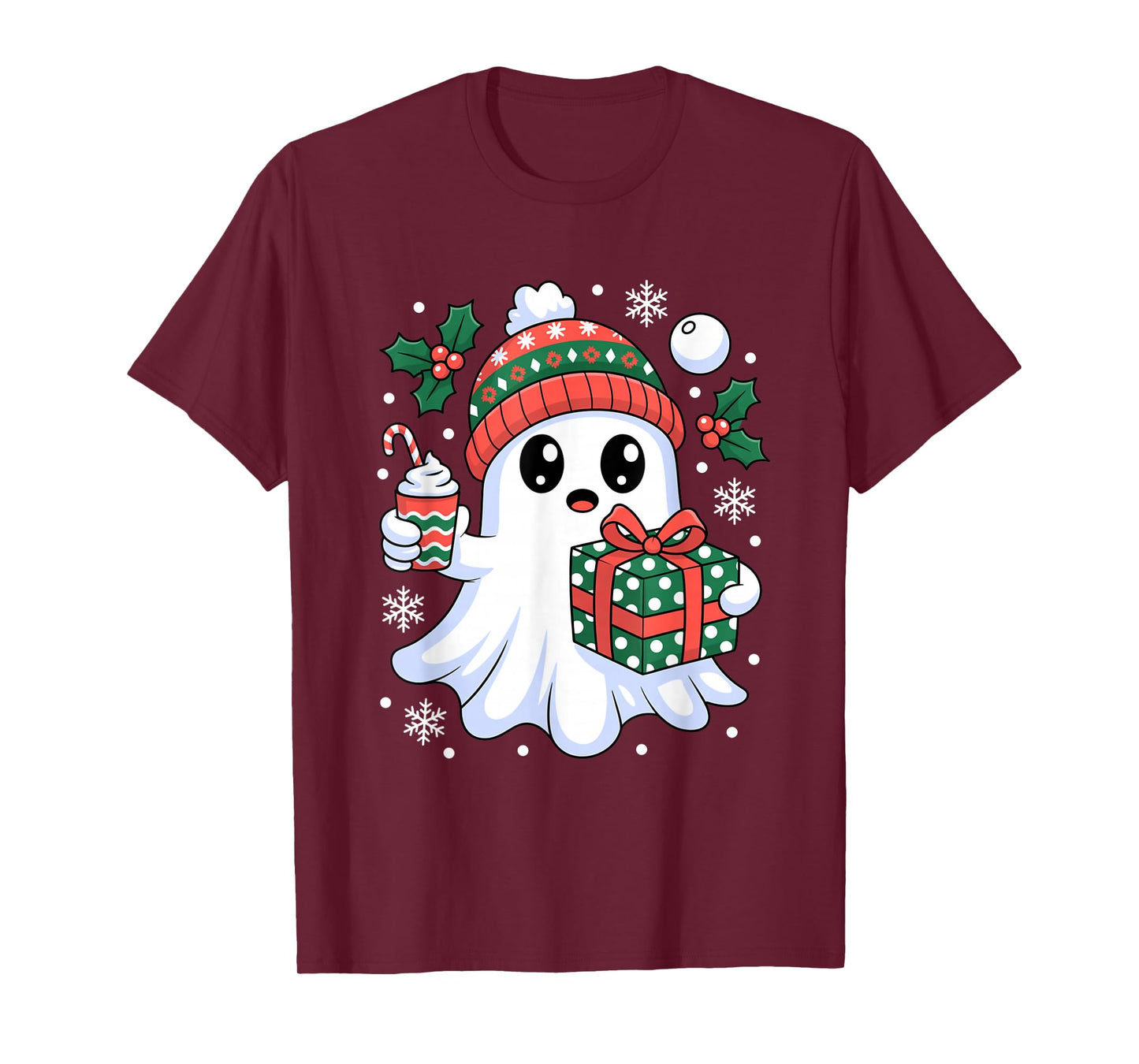 Ghost Christmas Santa Spooky Christmas Ghost Santa Christmas T-Shirt