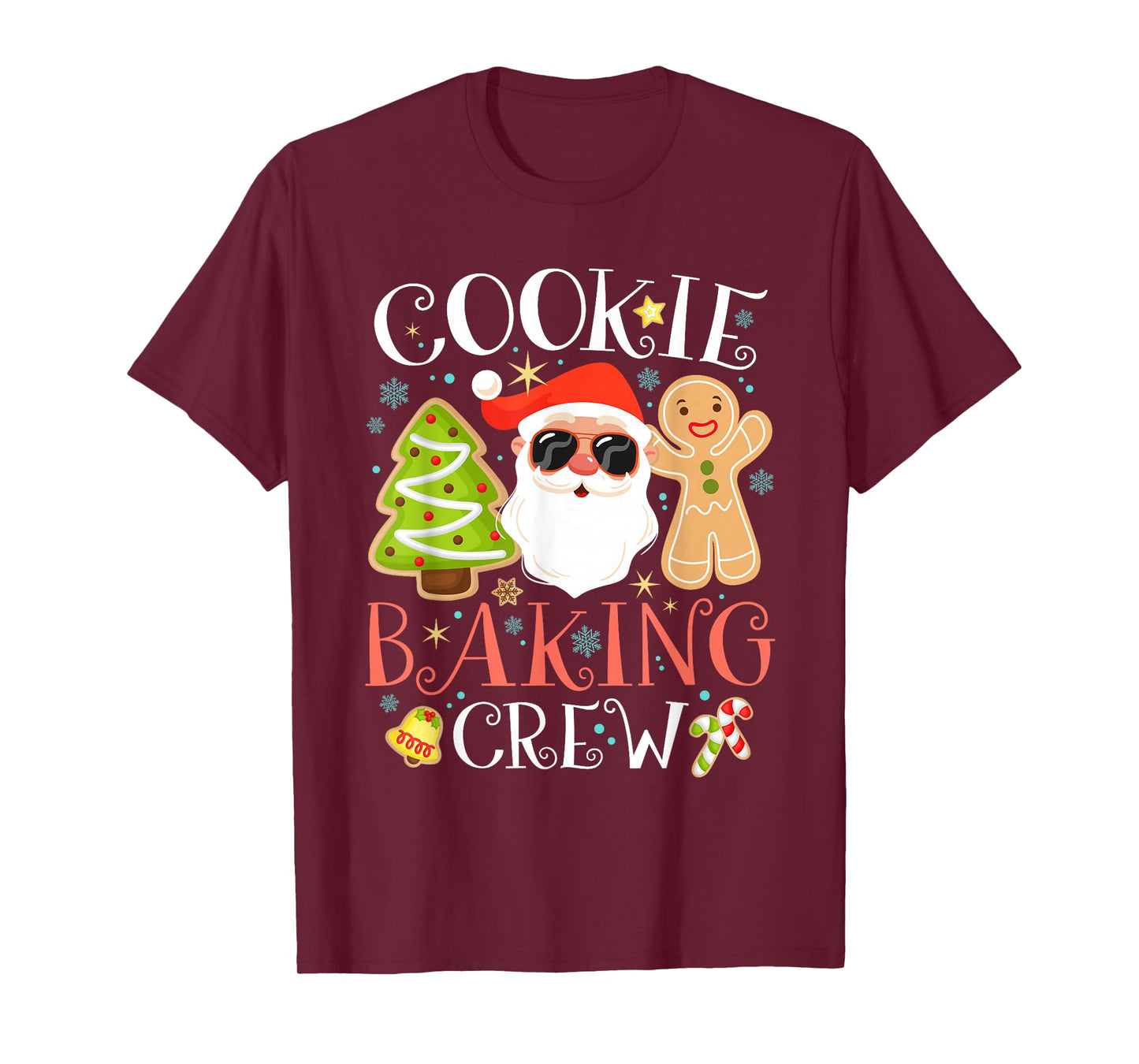 Cookie Baking Crew Christmas Gingerbread Santa Xmas Tree T-Shirt