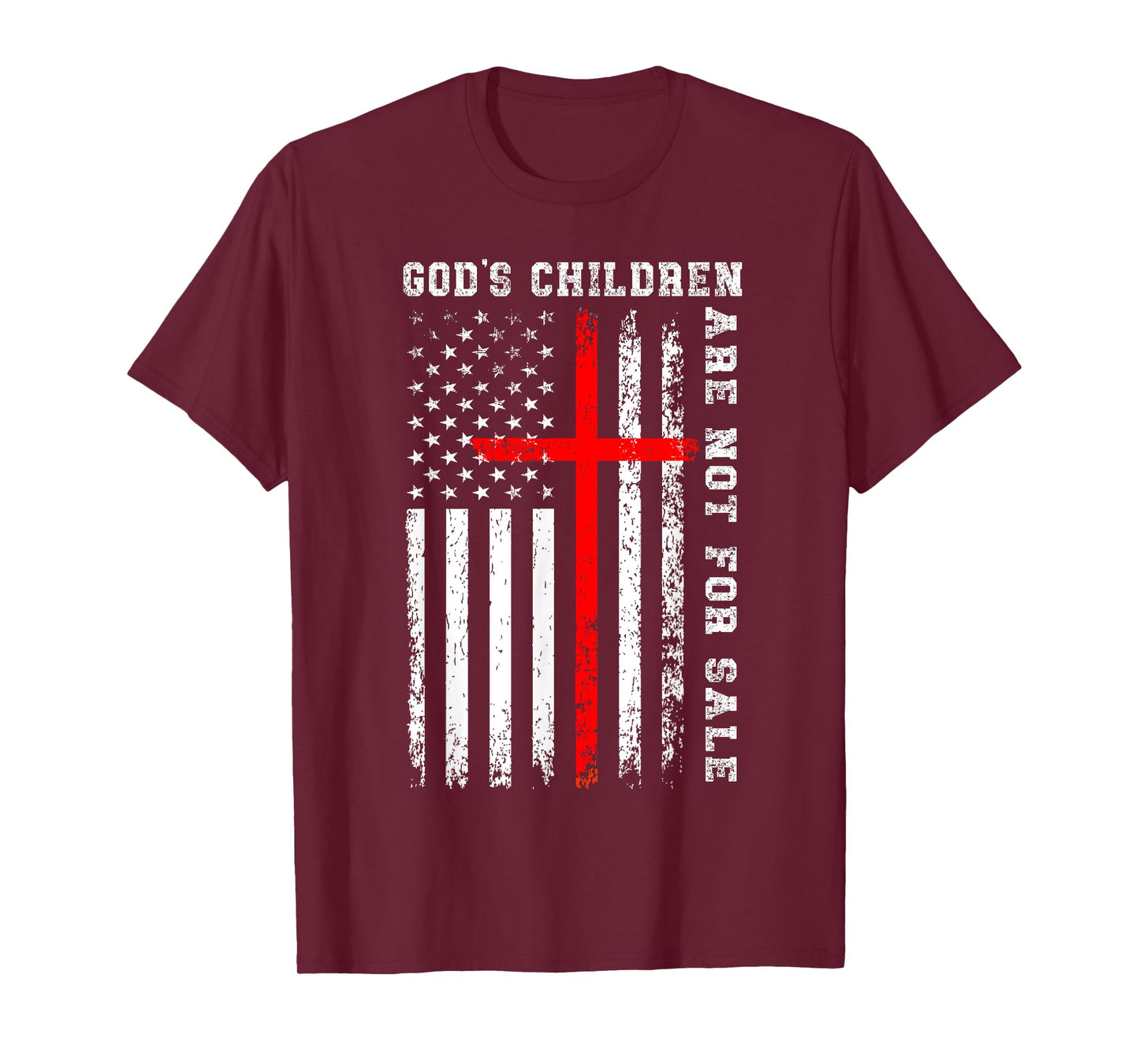 God's Children Are Not For Sale Christian USA Flag T-Shirt