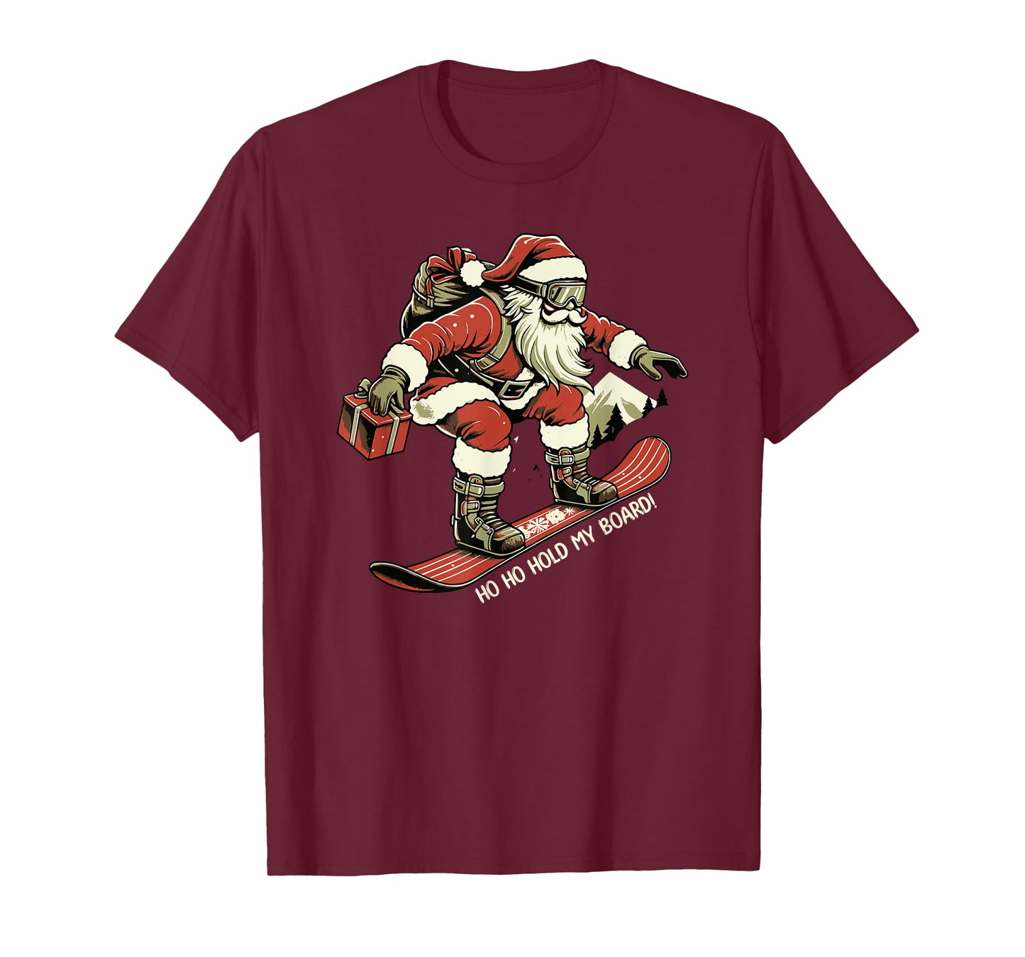 Santa Snowboarding Funny Christmas Holiday T-Shirt