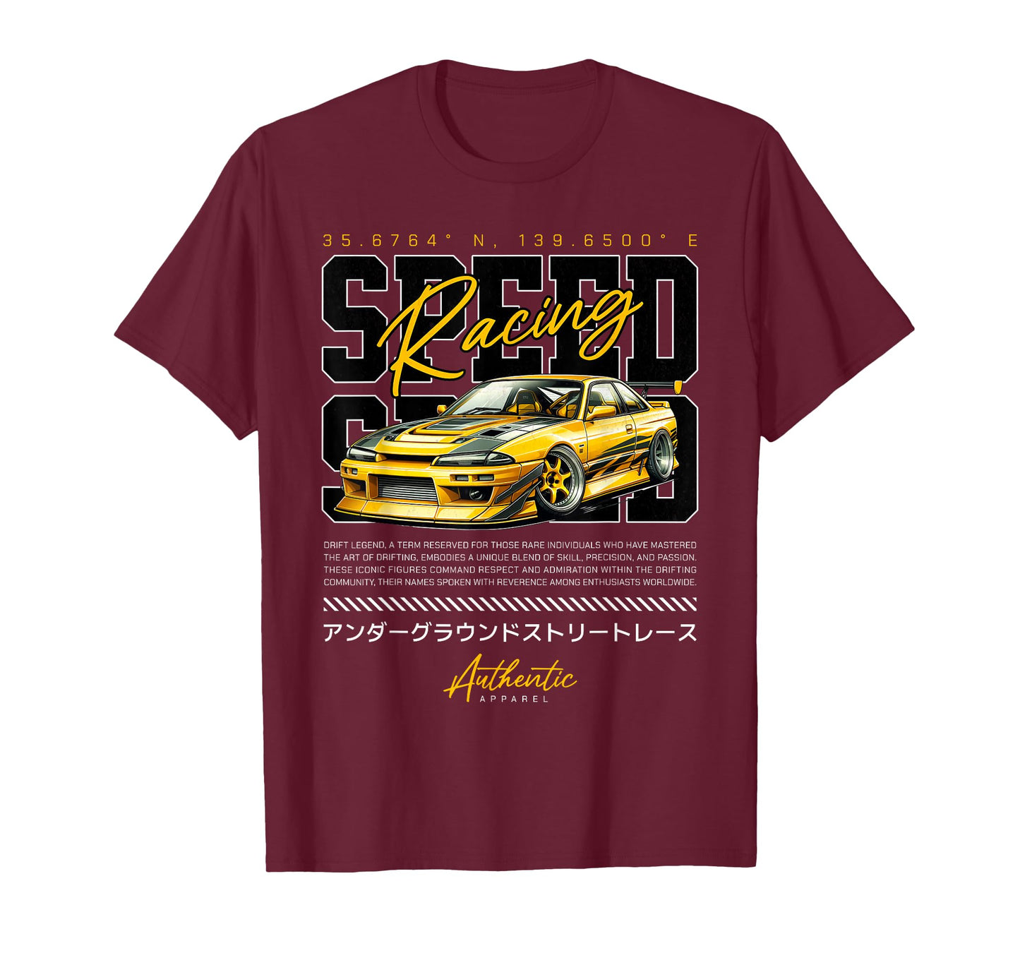 Speed Retro Vintage Japanese JDM Tokyo Japan Drift Race Car T-Shirt