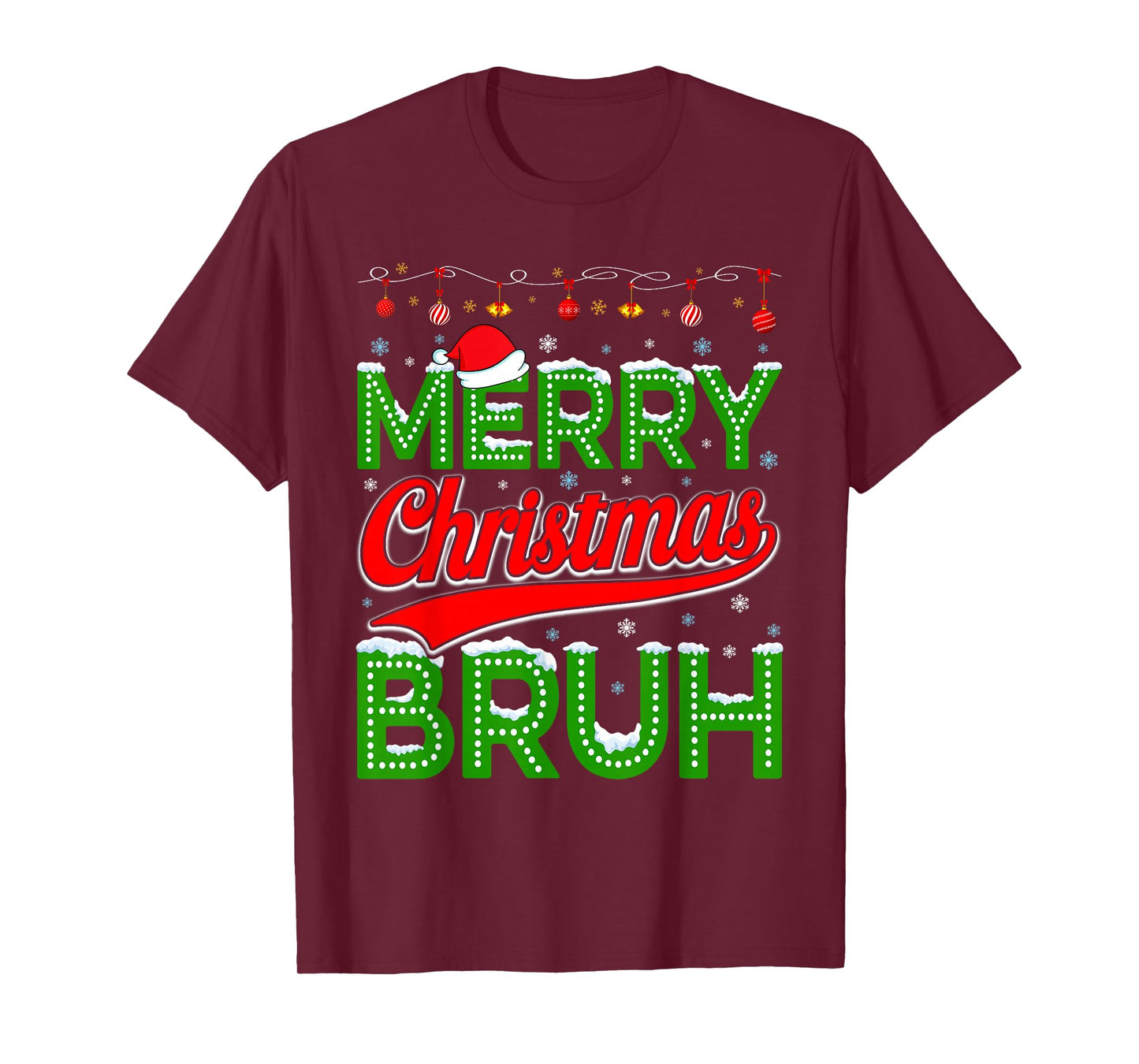 Bruh Meme Funny Saying Bro Greeting Teens Boys Men Christmas T-Shirt