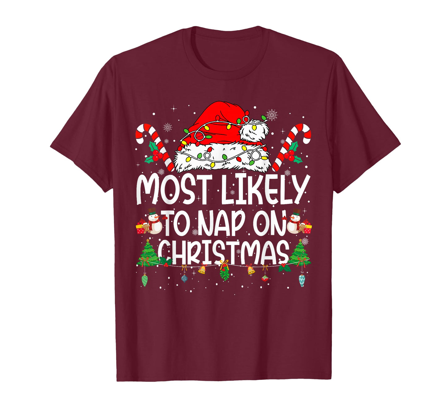 Family Matching Xmas Most Likely to Nap On Christmas T-Shirt