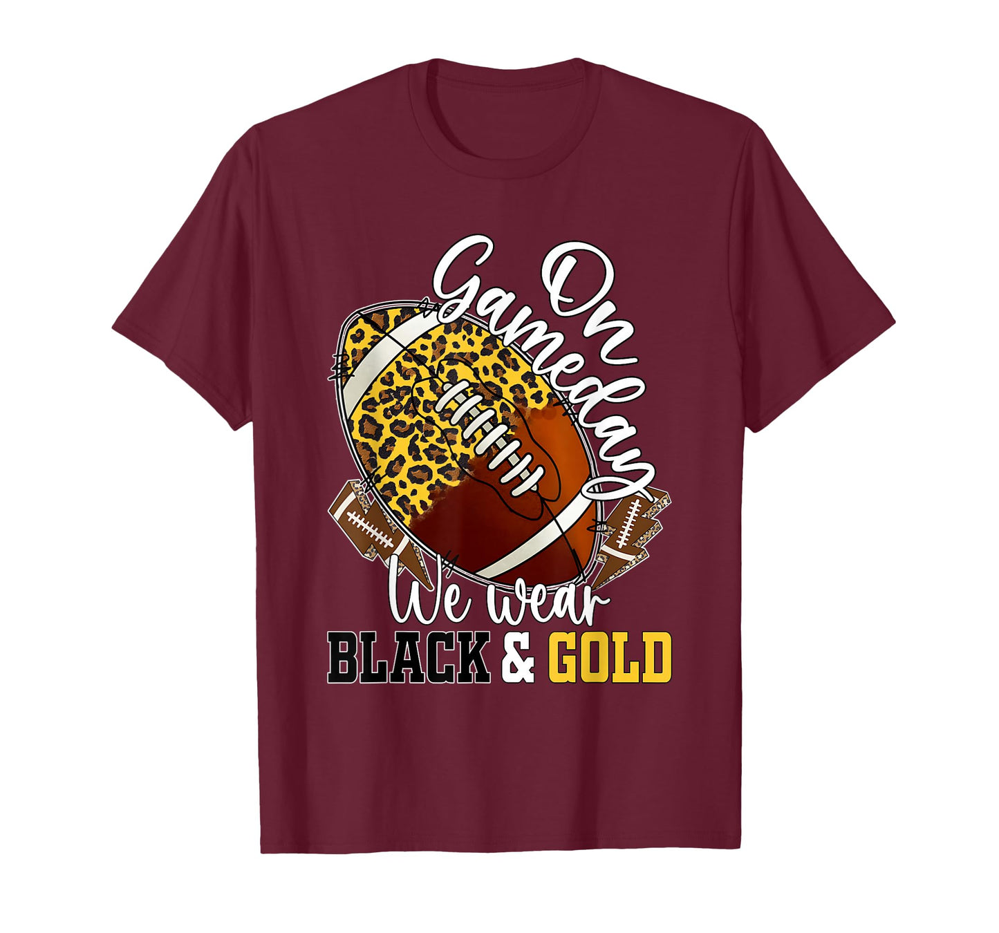 On Gameday Football We Wear Black And Gold School Spirit T-Shirt