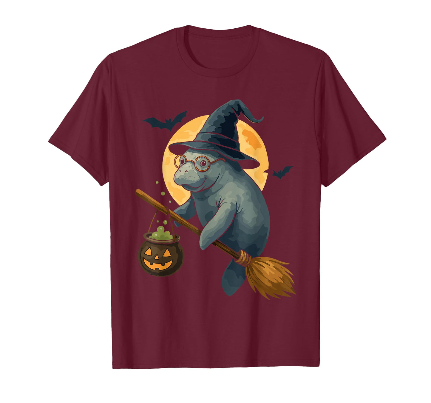 Manatee Witch Costume Women Kids Trick or Treat Witch Broom T-Shirt