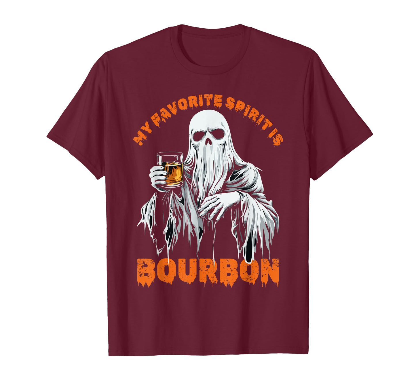 My Favorite Spirit Is Bourbon Halloween Ghost Costume T-Shirt