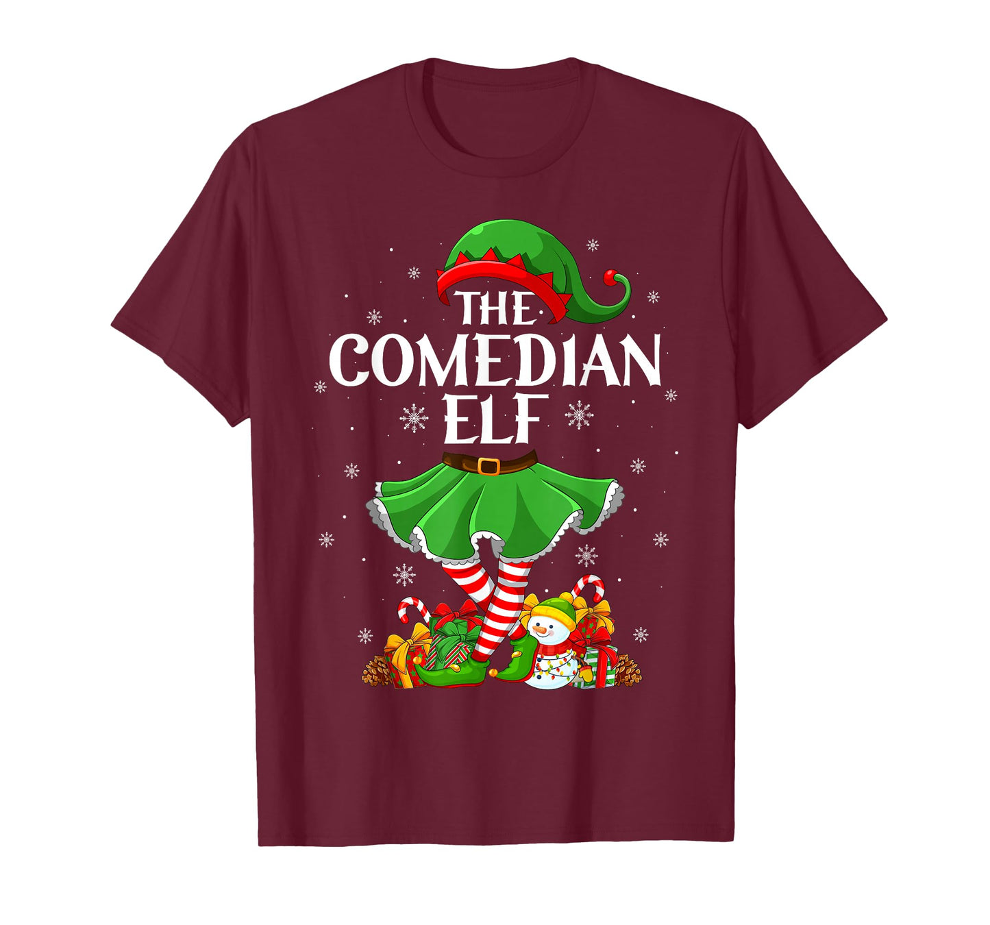 Comedian Elf Christmas Family Elf Squad Xmas Girls Women T-Shirt