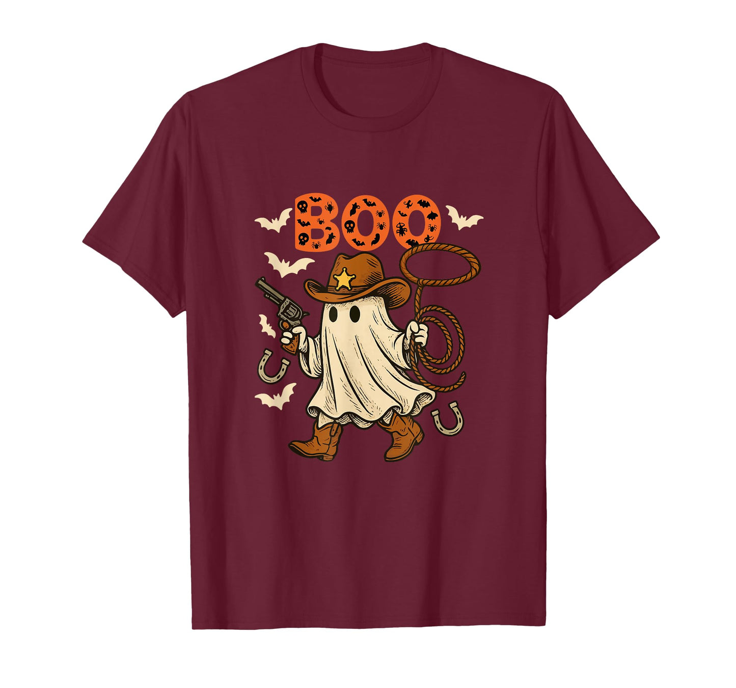 Boo Halloween Boo Ghost Costume Western Lover Family T-Shirt