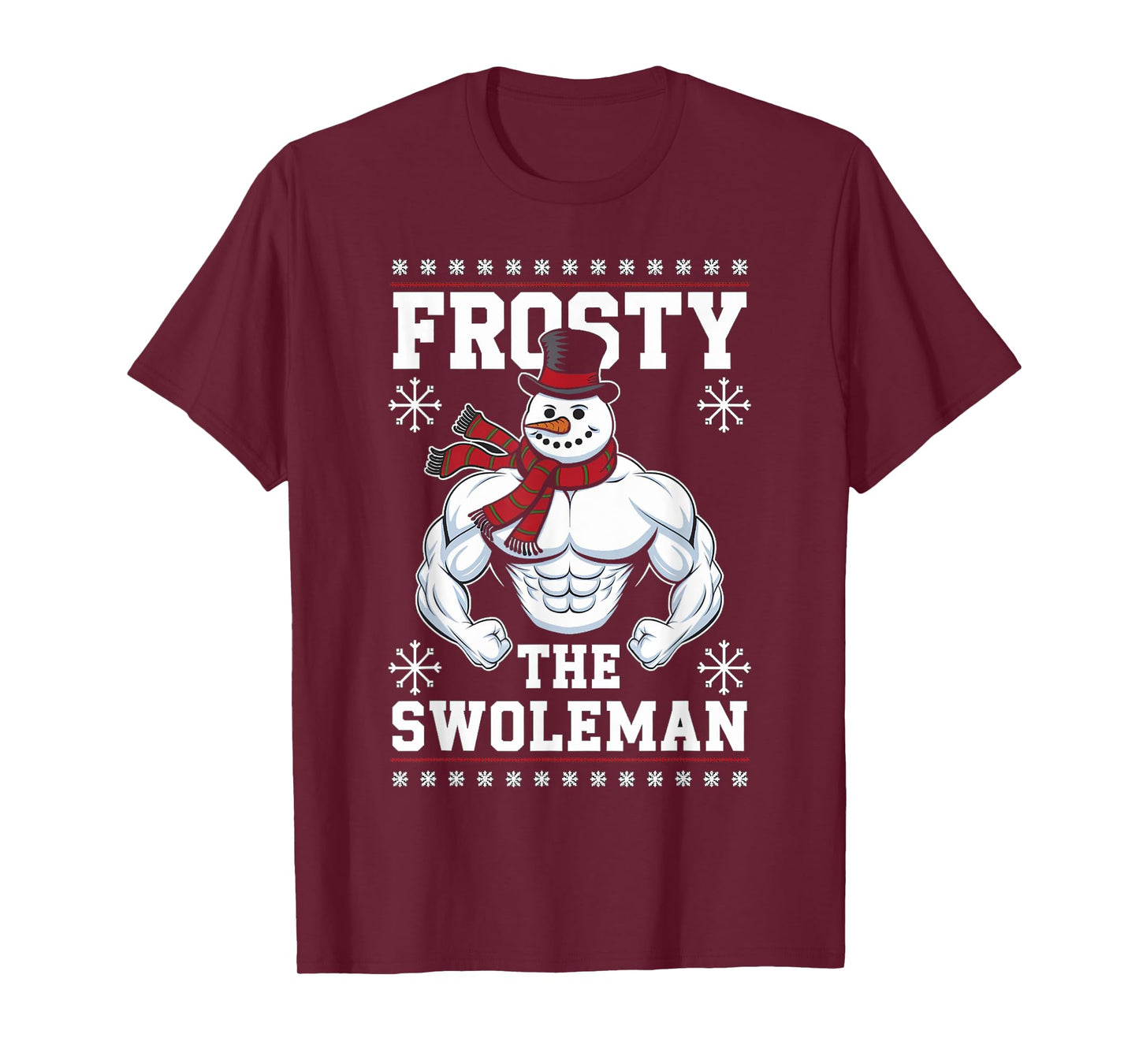 Frosty the Swoleman Christmas Gym Humor T-Shirt