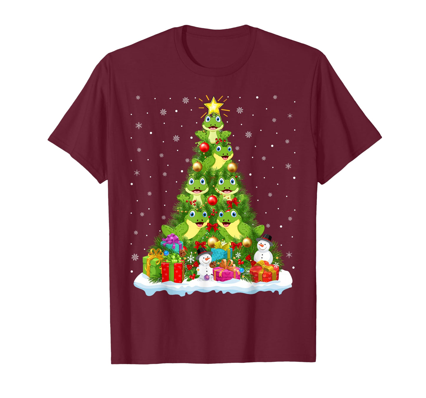 Cute Frogs Christmas Tree Holiday Decor Funny Xmas Lights T-Shirt