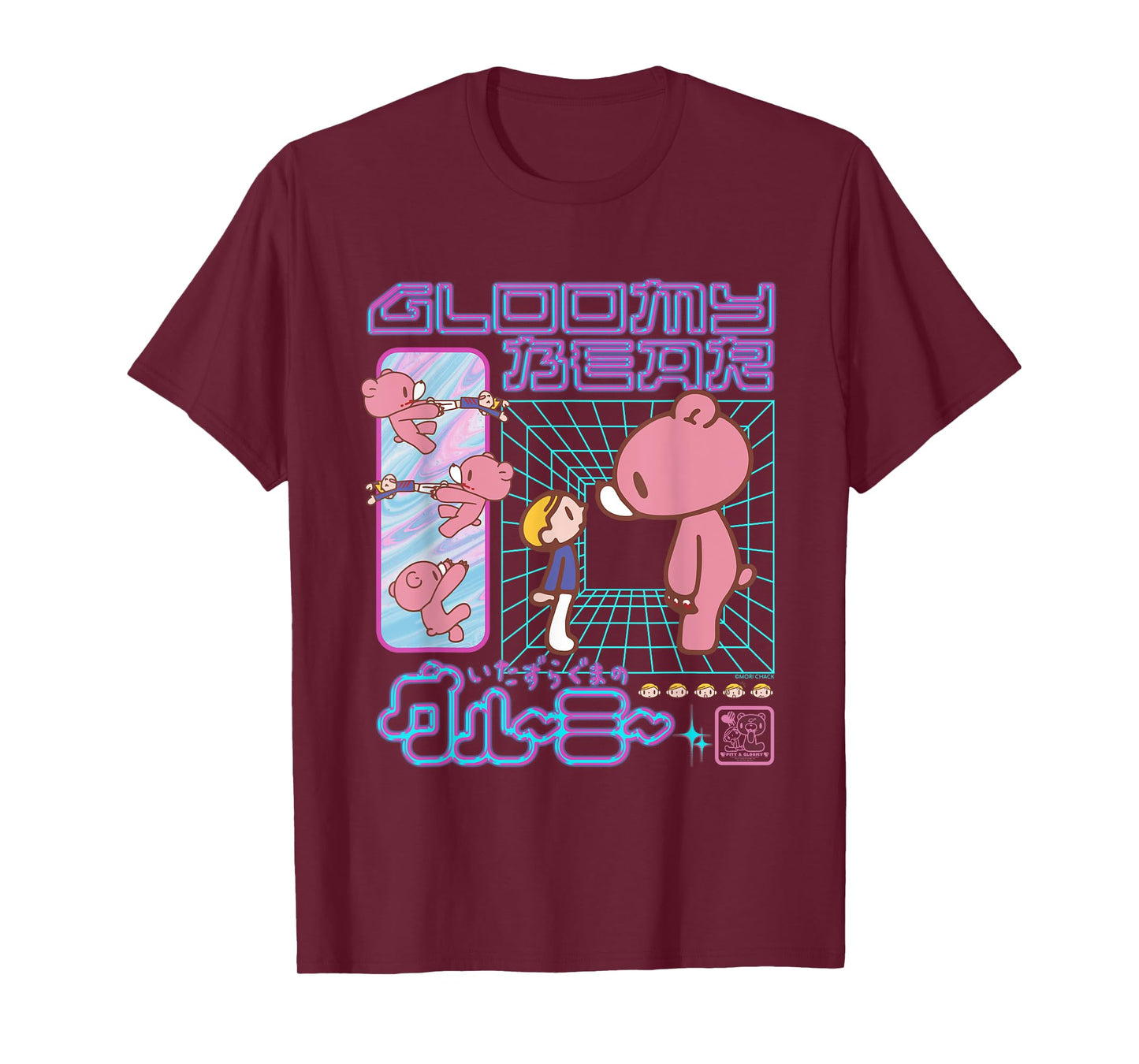 Gloomy Bear The Naughty Grizzly Retro 80's Futuristic Anime T-Shirt